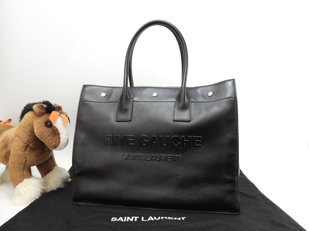 Saint Laurent Borsa Tote Piccola Rive Gauche in Pelle Nera Borsa a mano YSL Usata in Ottime Condizioni@GNR686266-0722