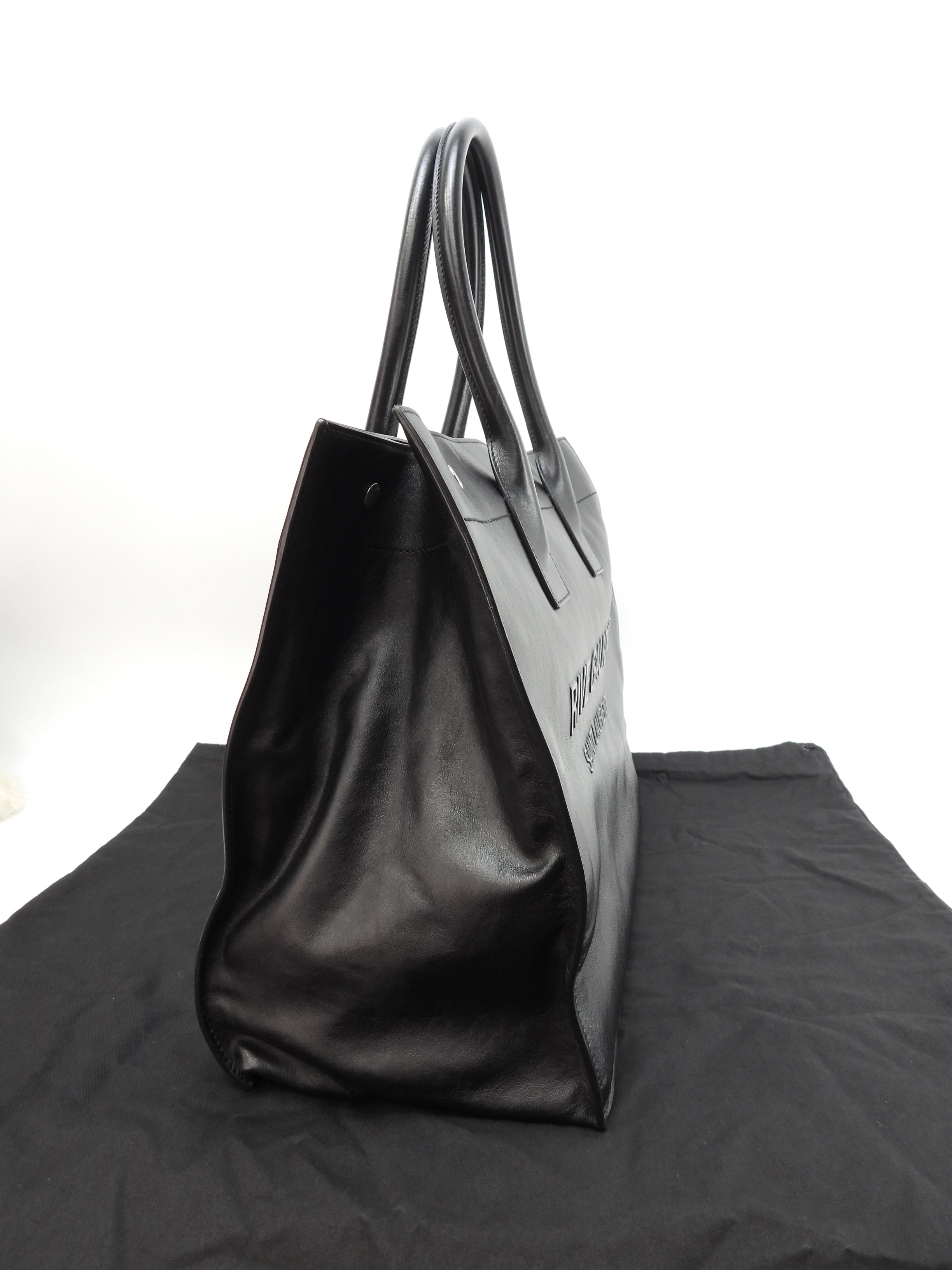 Saint Laurent Borsa Tote Piccola Rive Gauche in Pelle Nera Borsa a mano YSL Usata in Ottime Condizioni@GNR686266-0722