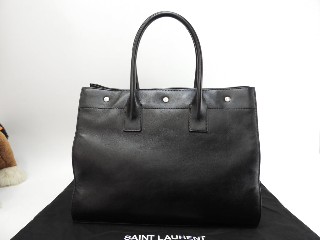 Saint Laurent Borsa Tote Piccola Rive Gauche in Pelle Nera Borsa a mano YSL Usata in Ottime Condizioni@GNR686266-0722