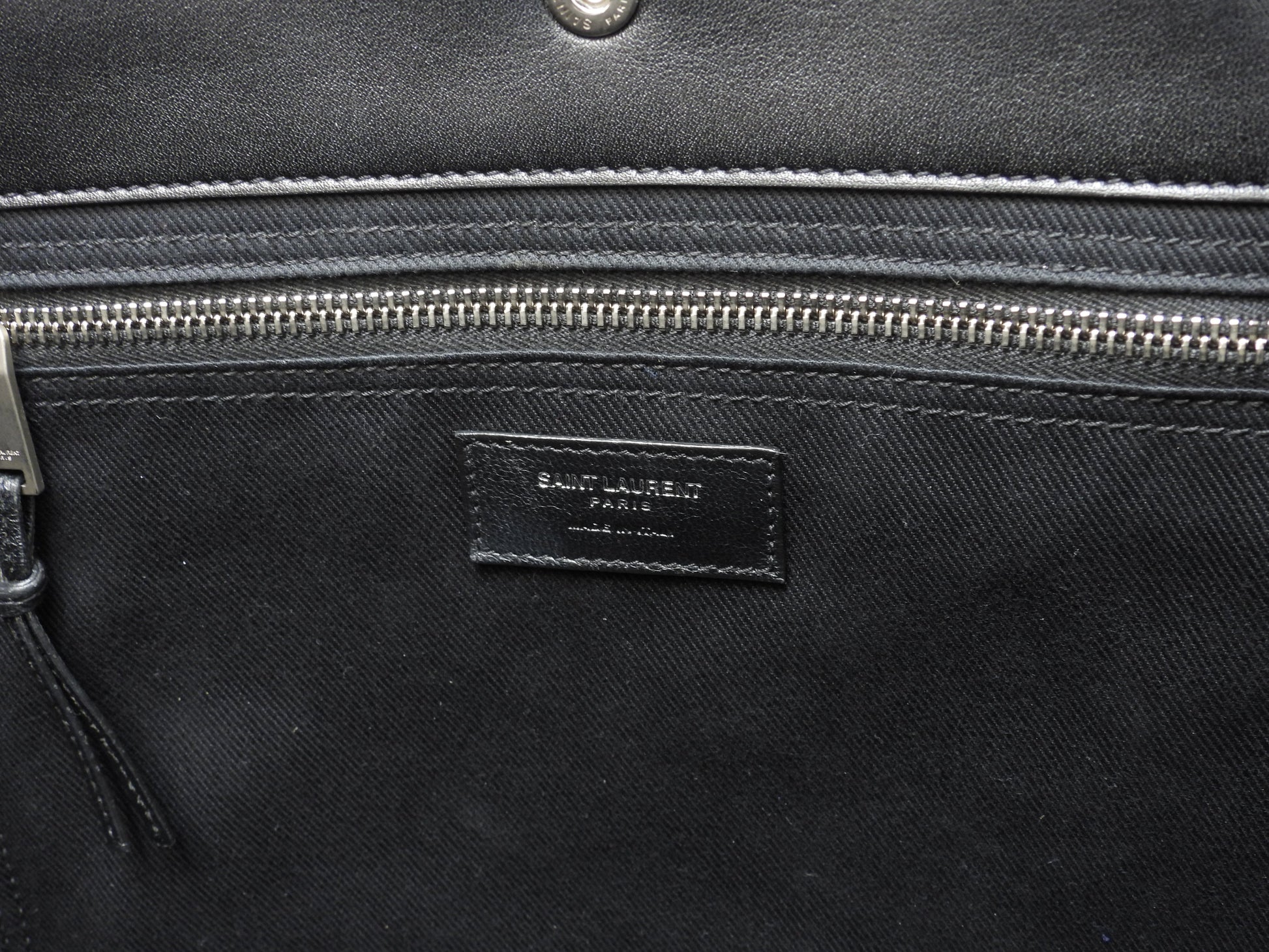 サンローラン トートバッグスモール リヴゴーシュ レザー黒 ハンドバッグ YSL 美品@GNR686266-0722