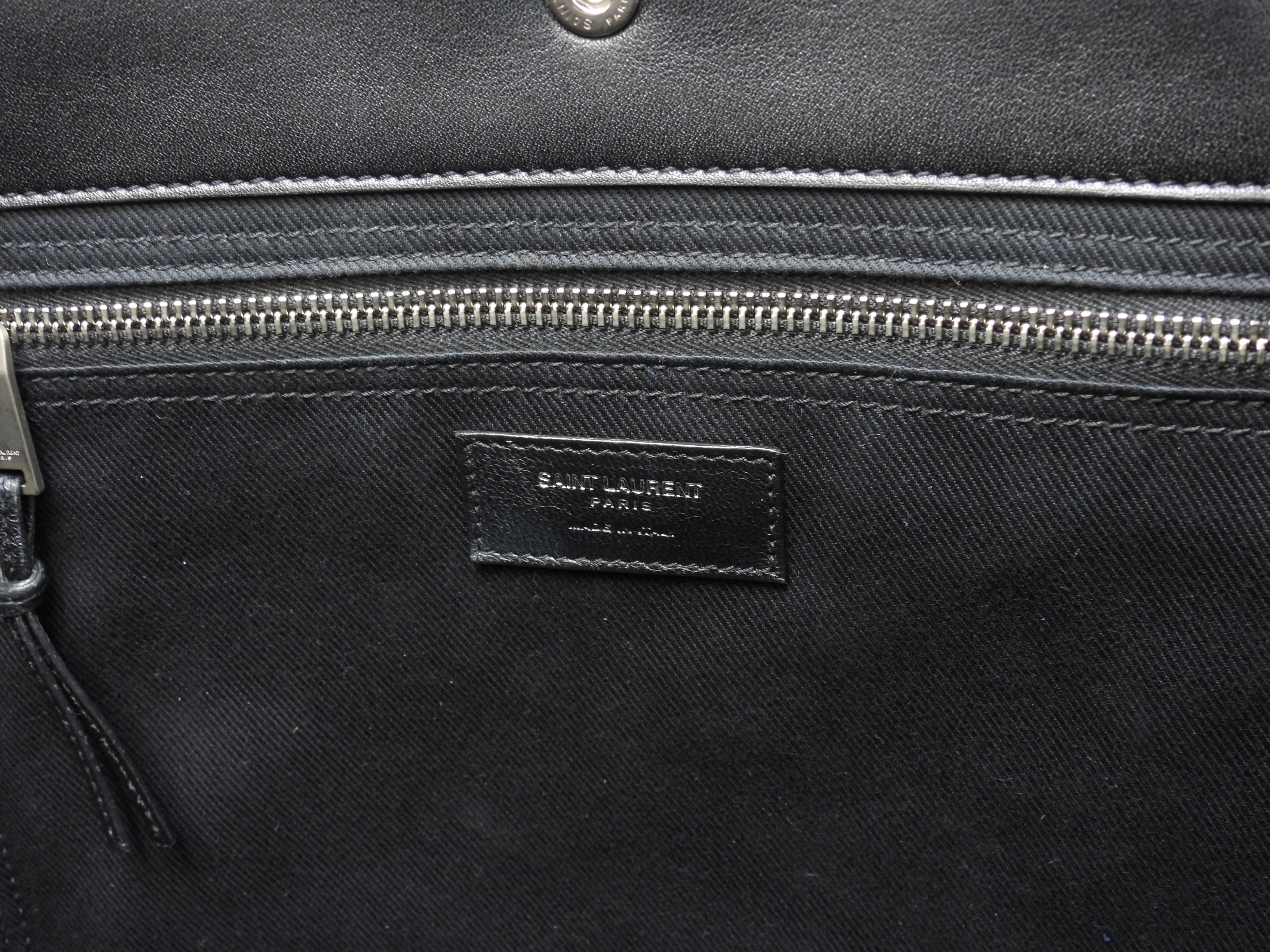Saint Laurent Borsa Tote Piccola Rive Gauche in Pelle Nera Borsa a mano YSL Usata in Ottime Condizioni@GNR686266-0722