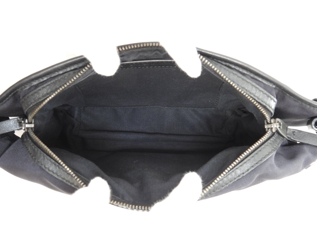 Balenciaga Marsupio Explorer nylon nero con logo bianco @ 7