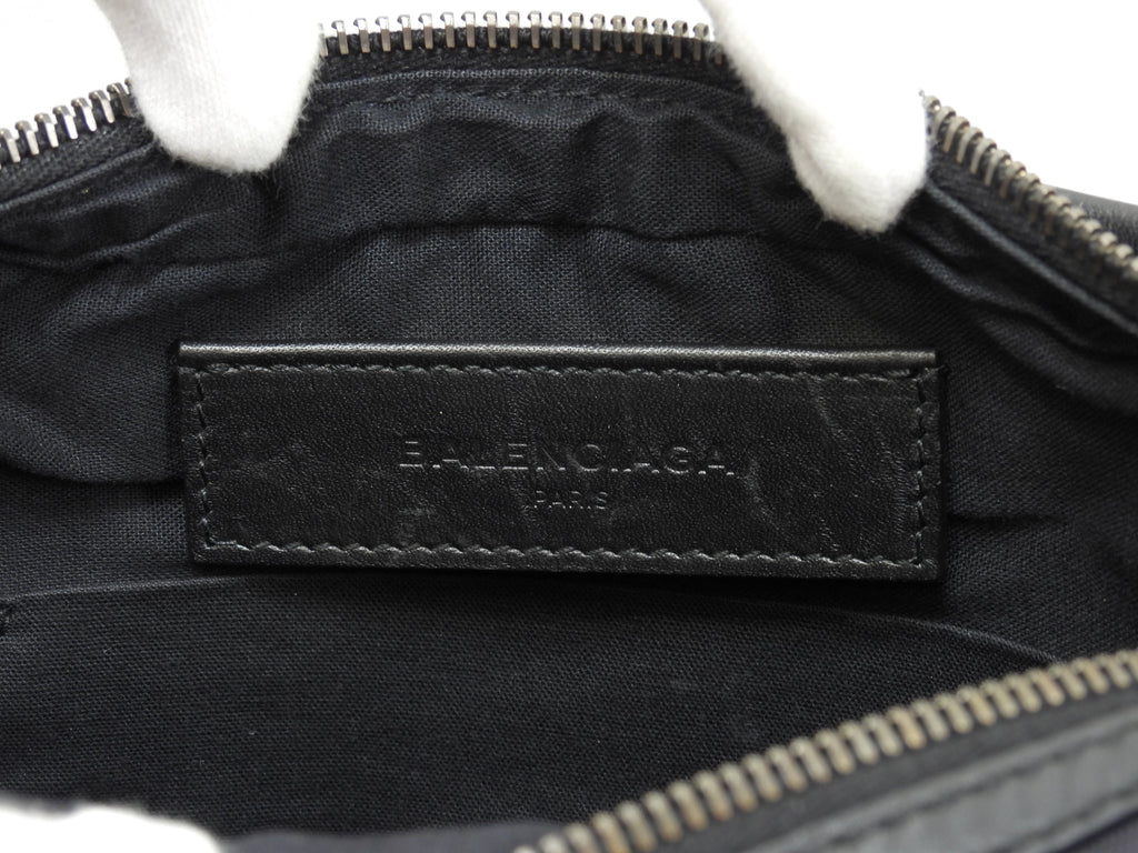 Balenciaga Marsupio Explorer nylon nero con logo bianco @ 7