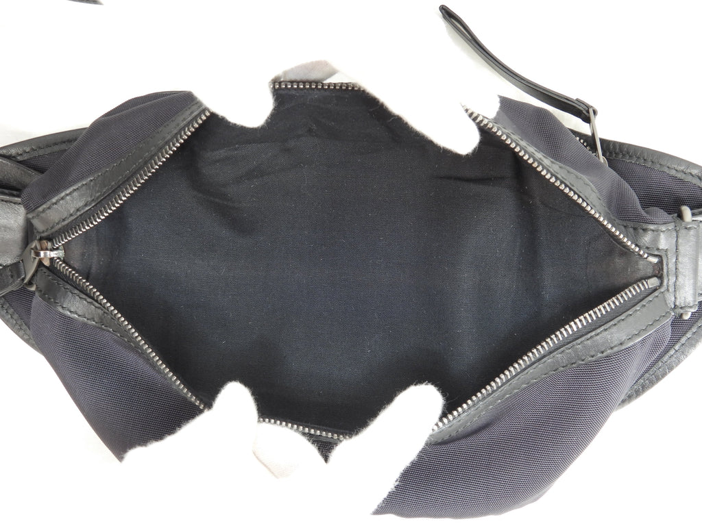Balenciaga Marsupio Explorer nylon nero con logo bianco @ 7