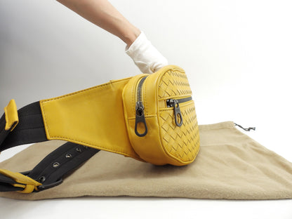 Bottega Veneta marsupio Intrecciato pelle gialla, marsupio in ottime condizioni @B07266625S
