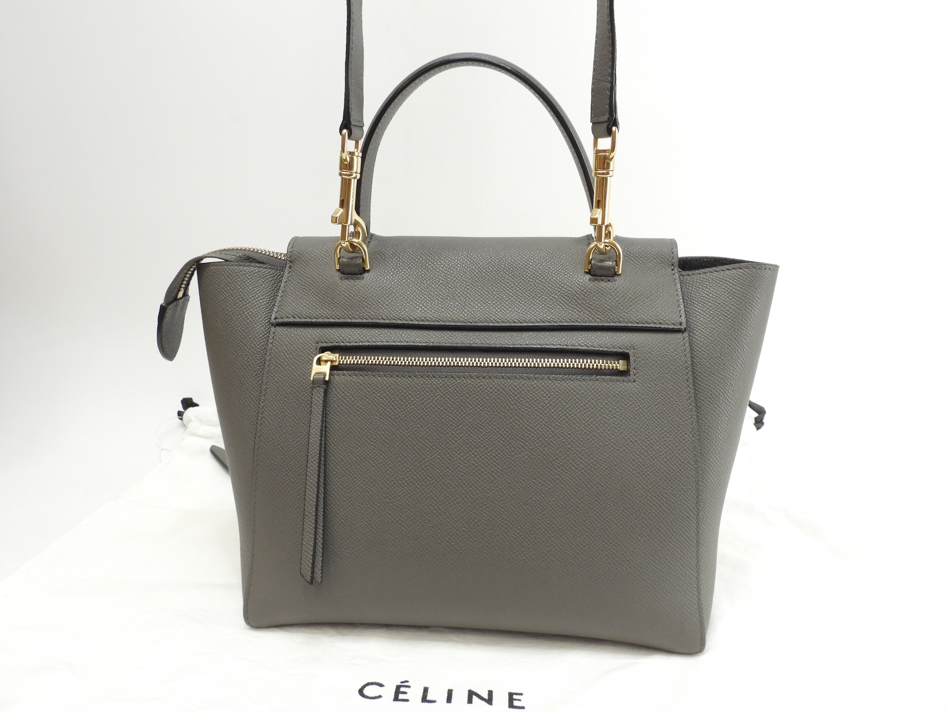 Celine Belt Bag Micro in pelle grigia, pochette, borsetta, borsa a tracolla, ottime condizioni @S-SL-5127