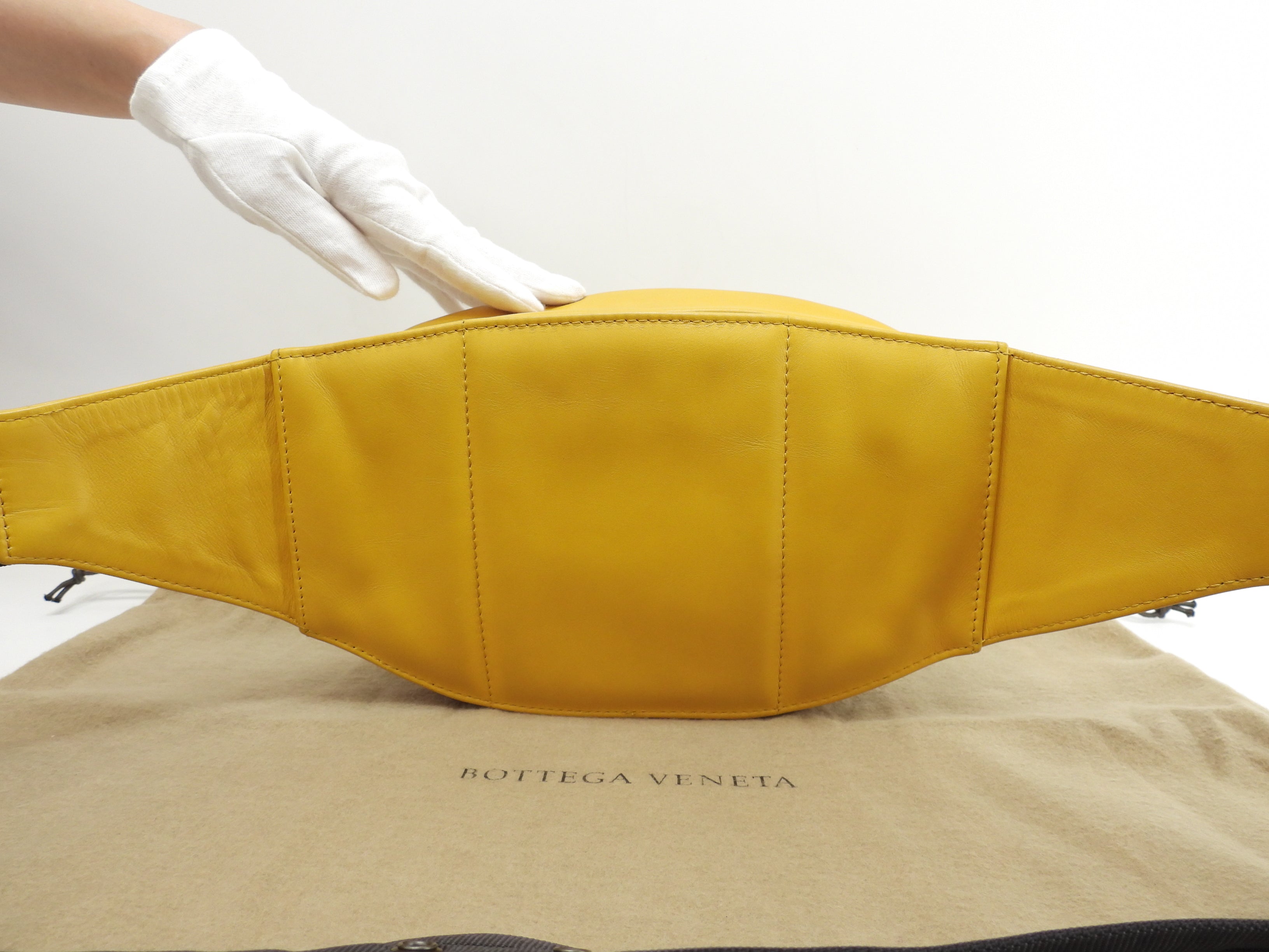 Bottega Veneta marsupio Intrecciato pelle gialla, marsupio in ottime condizioni @B07266625S