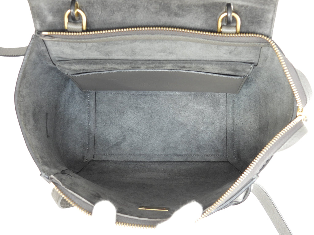 Celine Belt Bag Micro in pelle grigia, pochette, borsetta, borsa a tracolla, ottime condizioni @S-SL-5127