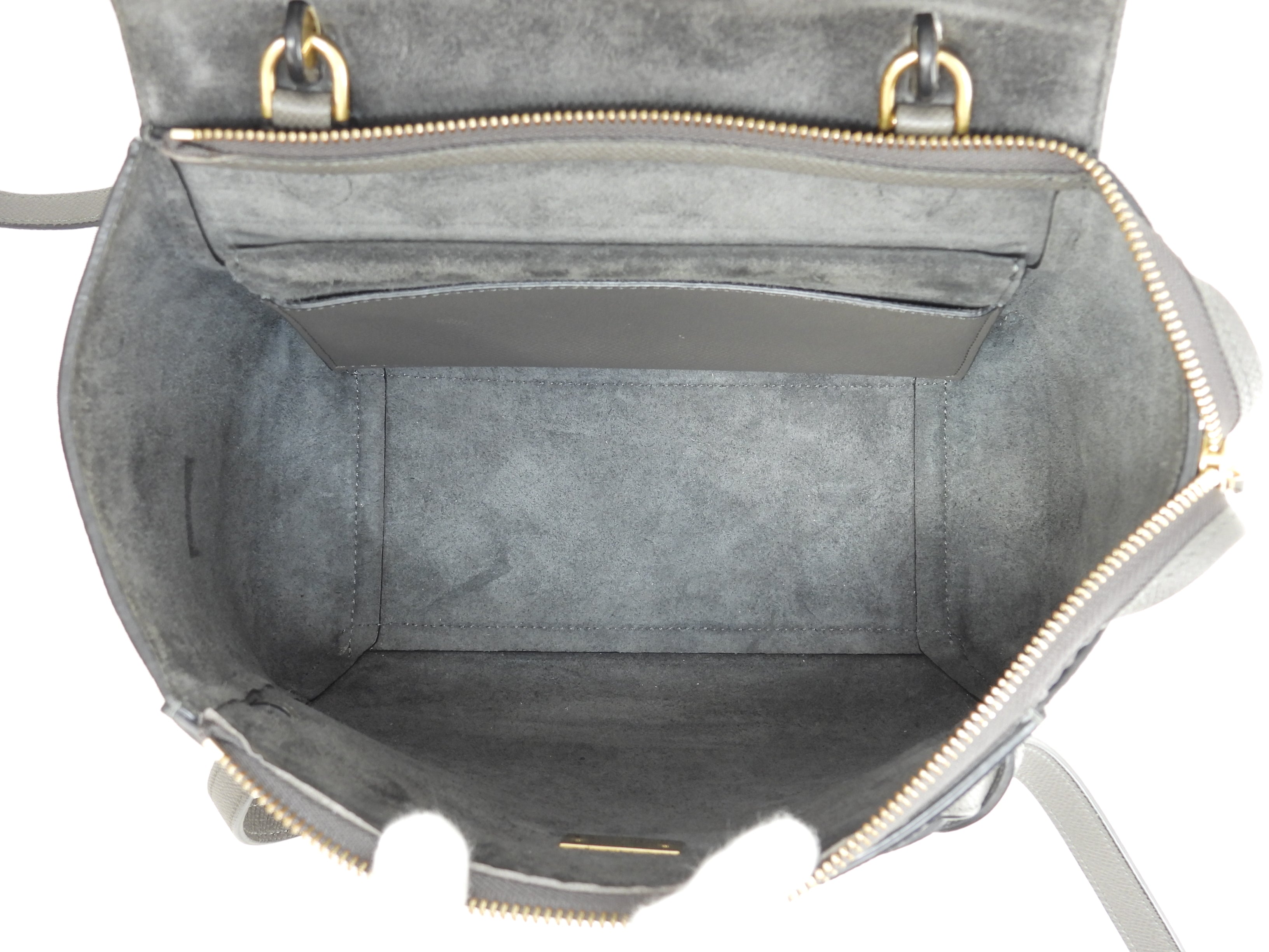 Celine Belt Bag Micro in pelle grigia, pochette, borsetta, borsa a tracolla, ottime condizioni @S-SL-5127