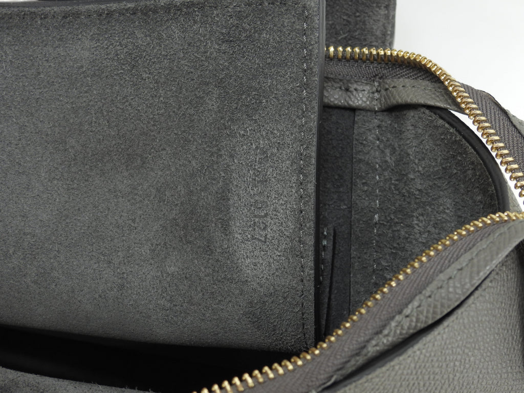 Celine Belt Bag Micro in pelle grigia, pochette, borsetta, borsa a tracolla, ottime condizioni @S-SL-5127