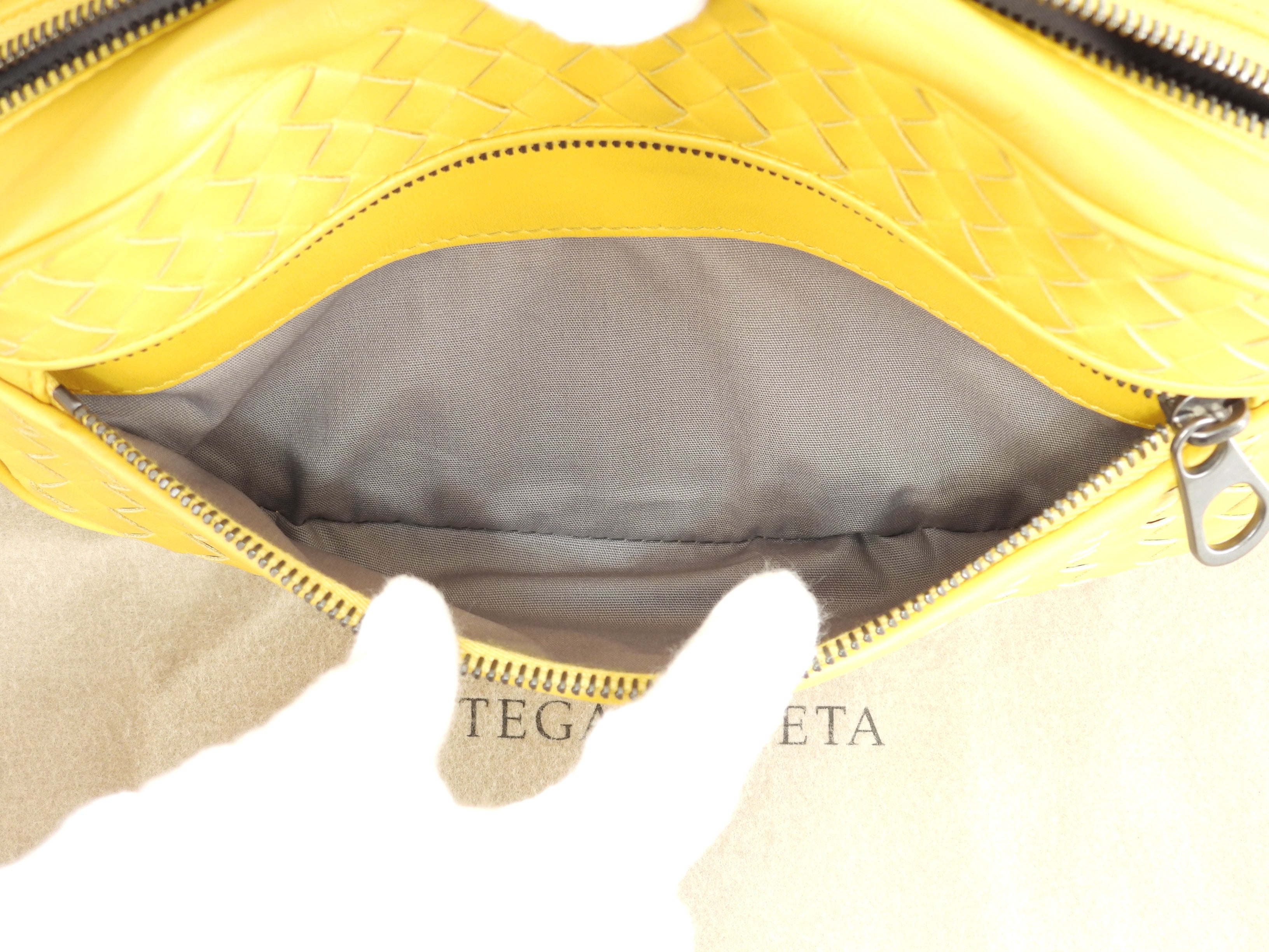 Bottega Veneta marsupio Intrecciato pelle gialla, marsupio in ottime condizioni @B07266625S