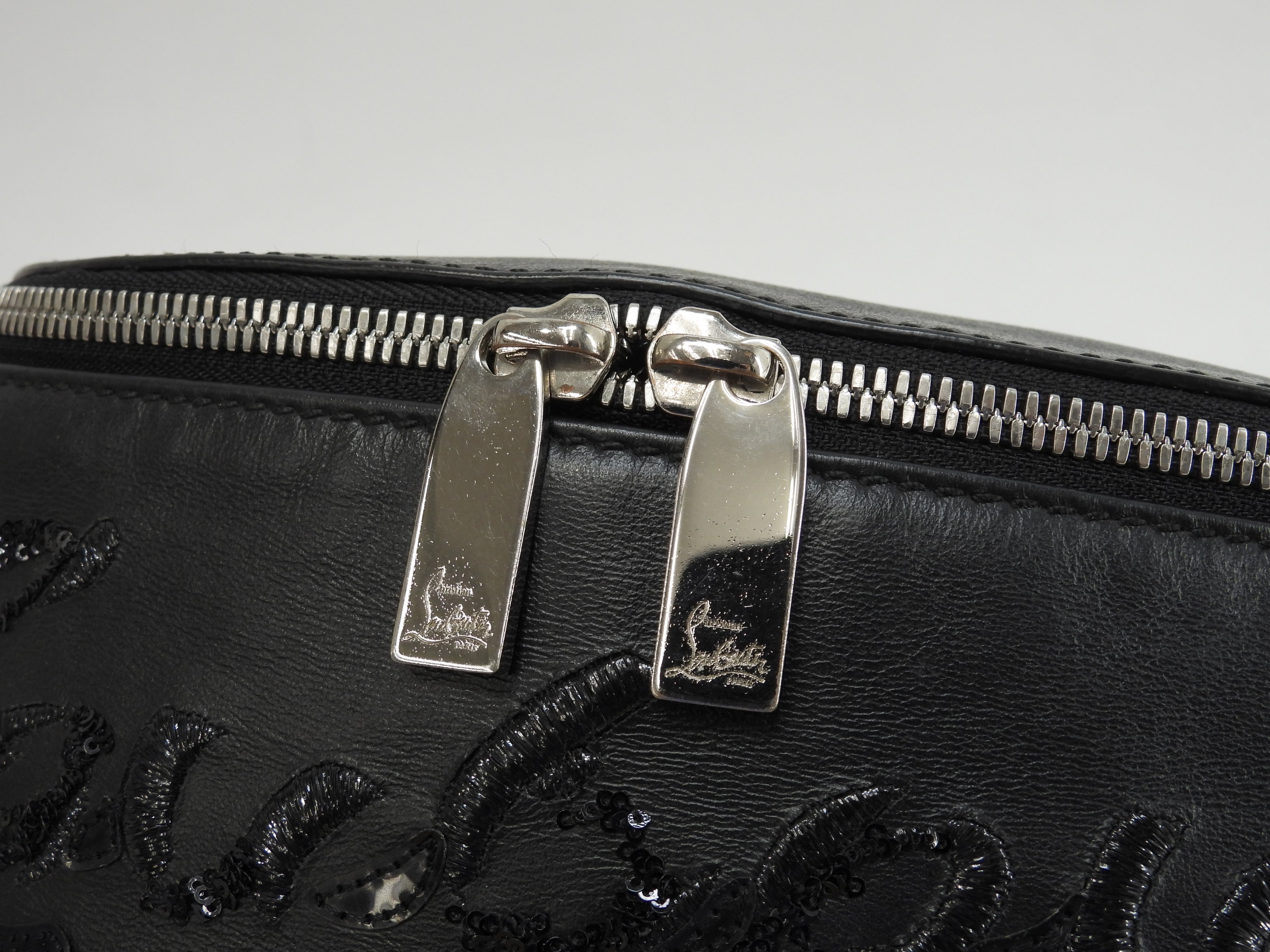 Christian Louboutin borsa a tracolla MarieJane in pelle nera e rossa @2