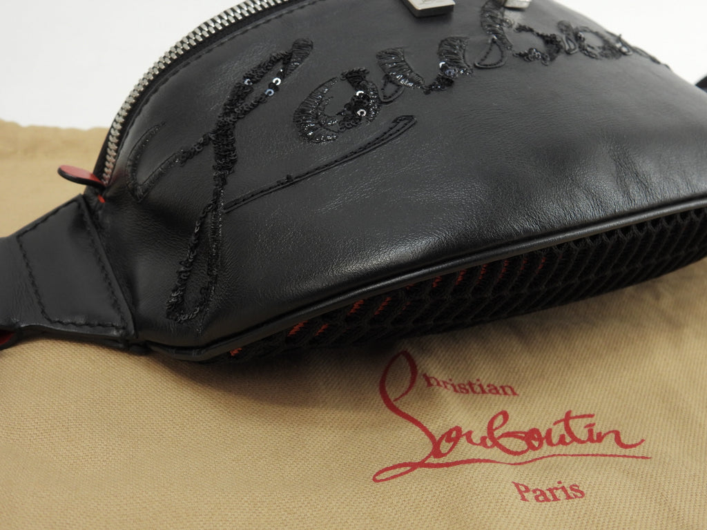 Christian Louboutin borsa a tracolla MarieJane in pelle nera e rossa @2