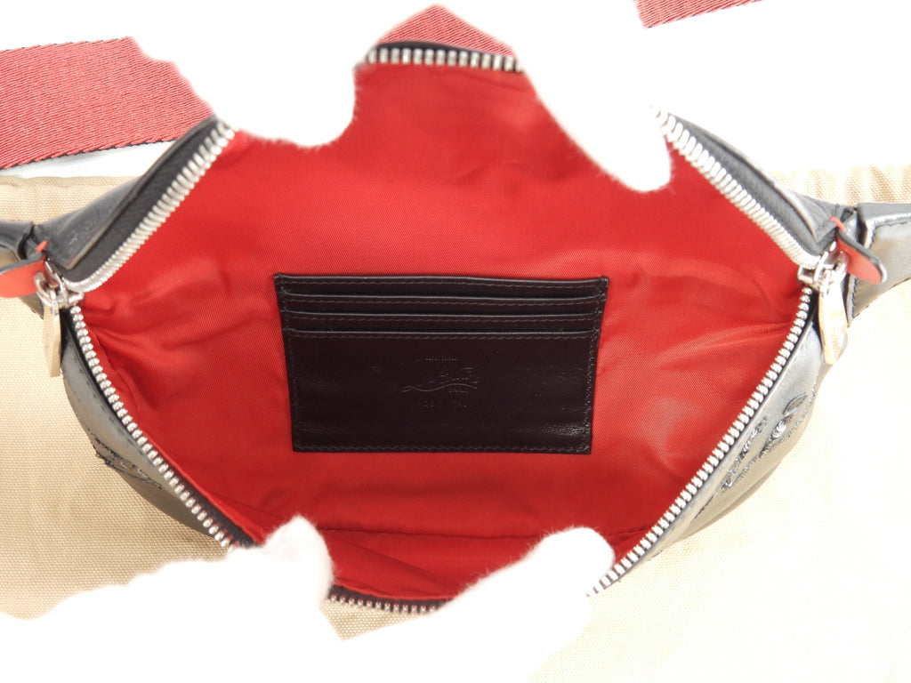 Christian Louboutin borsa a tracolla MarieJane in pelle nera e rossa @2