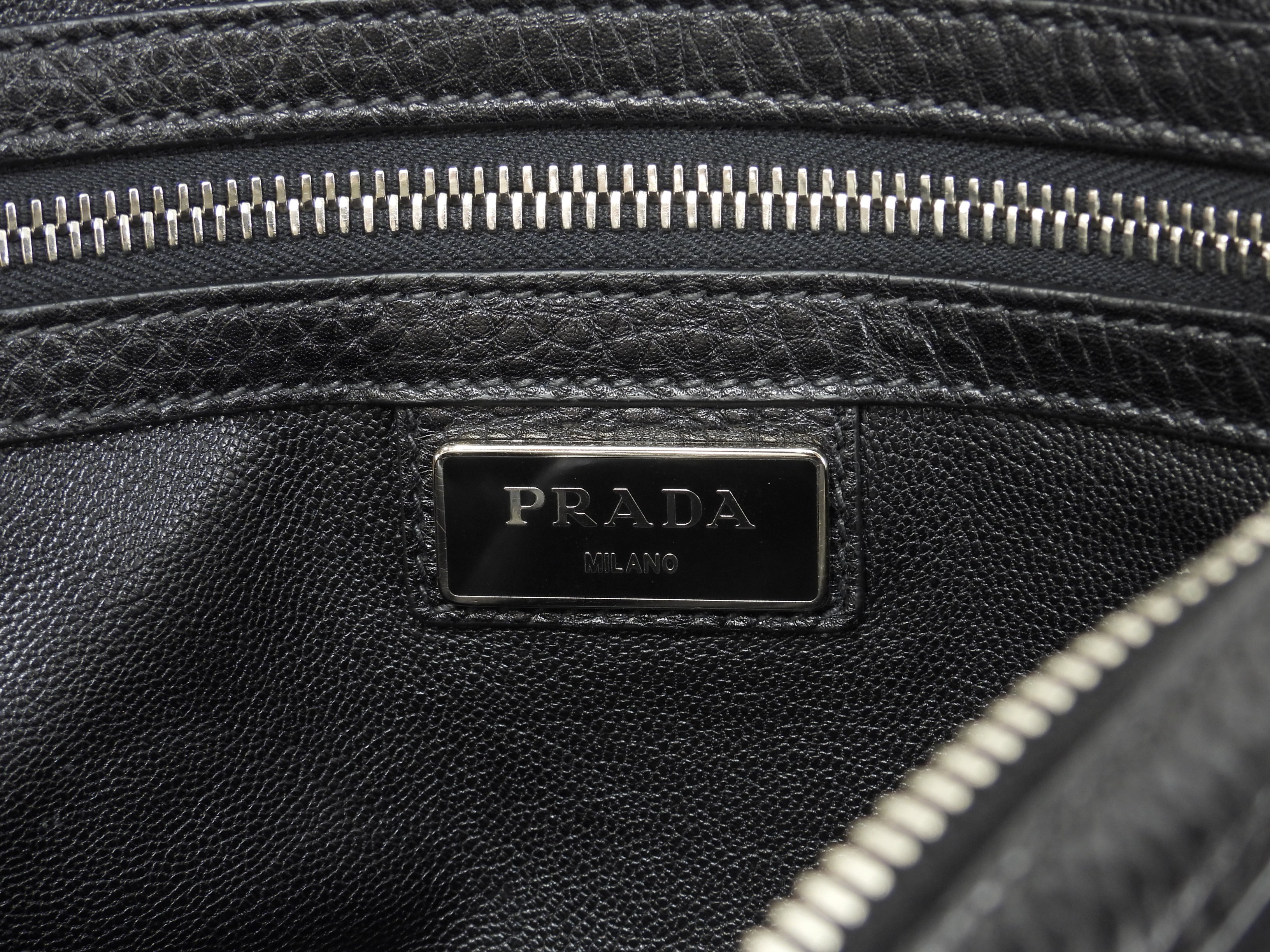 Prada borsetta uomo in pelle grigio/nero, portafoglio a pochette, clutch, ottime condizioni @31/F