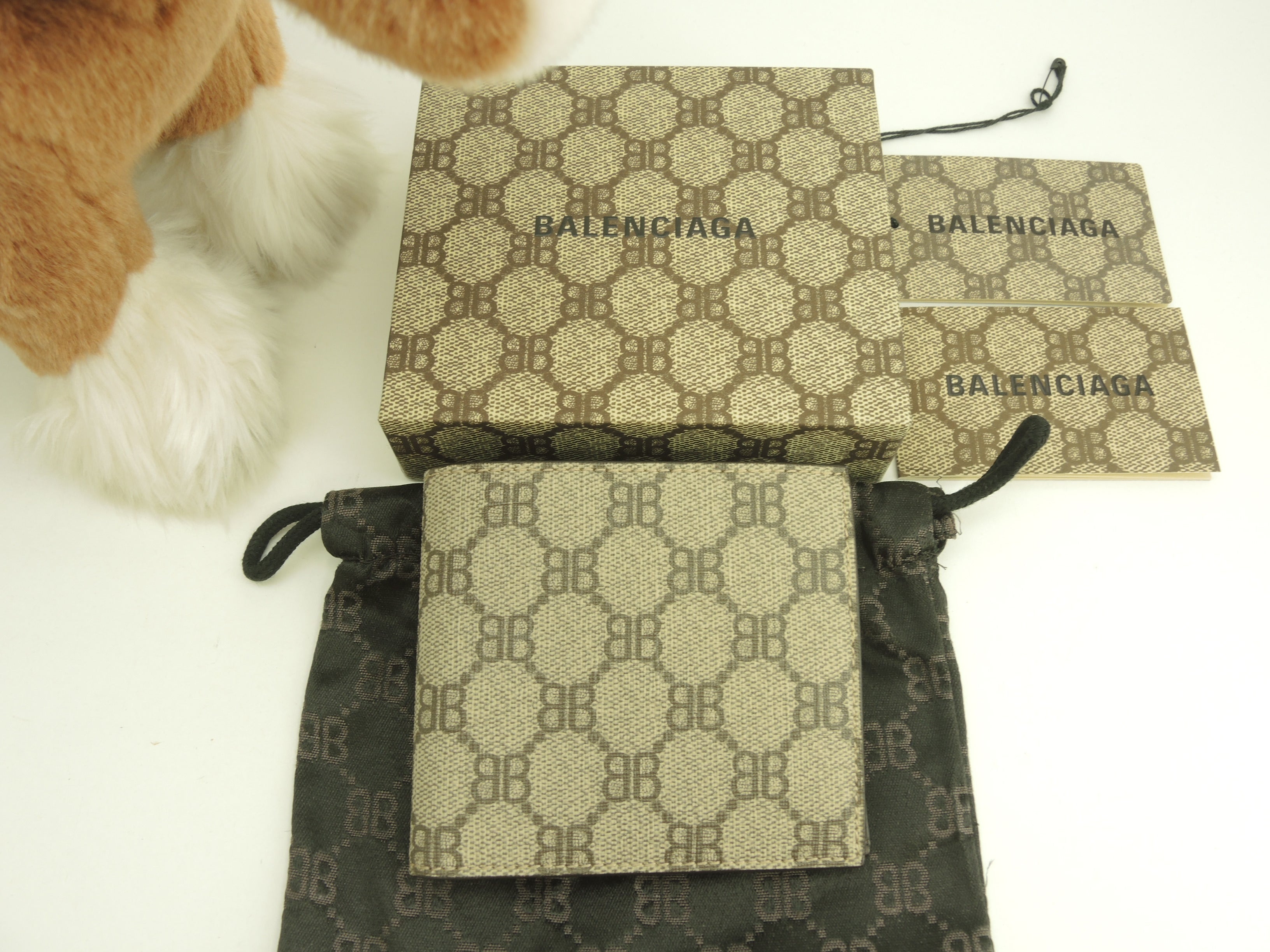 Gucci Balenciaga Portafoglio bi-fold Old BB grigio Uomo Portafoglio compatto Nuovo@ 6