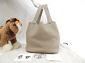 Hermès Picotin Lock MM Taurillon Clemence Gris Tourterelle Borsa a mano @T 3