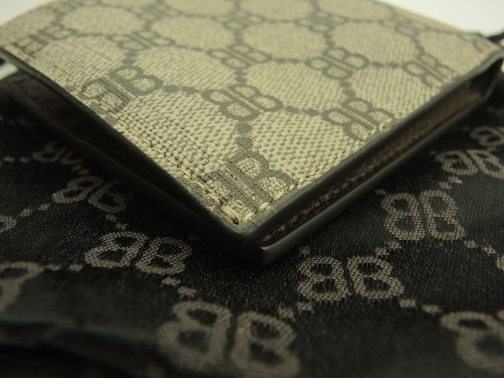 Gucci Balenciaga Portafoglio bi-fold Old BB grigio Uomo Portafoglio compatto Nuovo@ 6