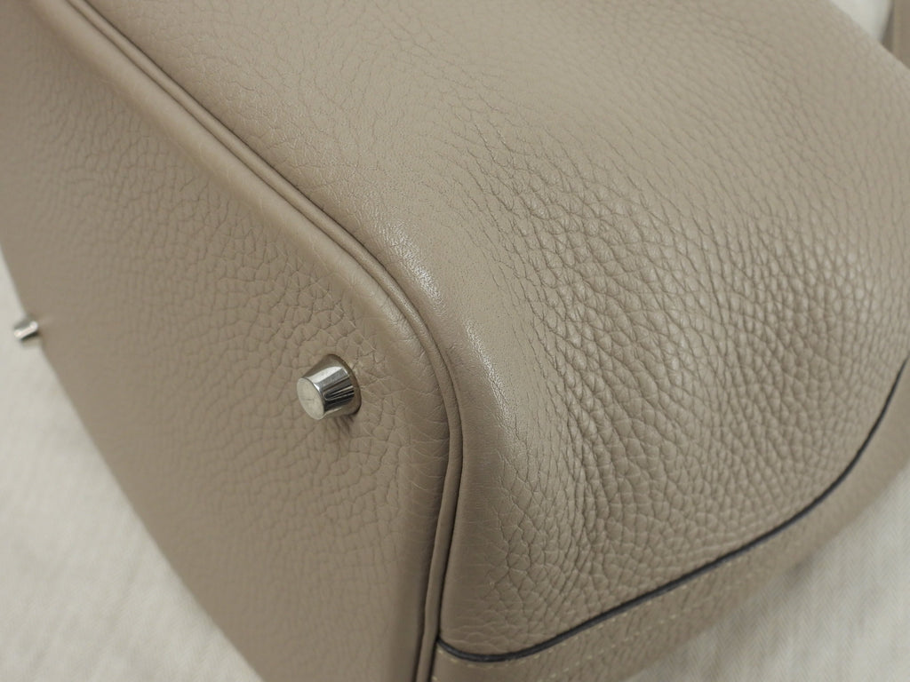 Hermès Picotin Lock MM Taurillon Clemence Gris Tourterelle Borsa a mano @T 3