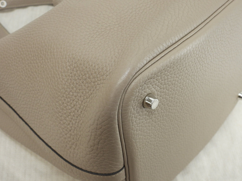Hermès Picotin Lock MM Taurillon Clemence Gris Tourterelle Borsa a mano @T 3