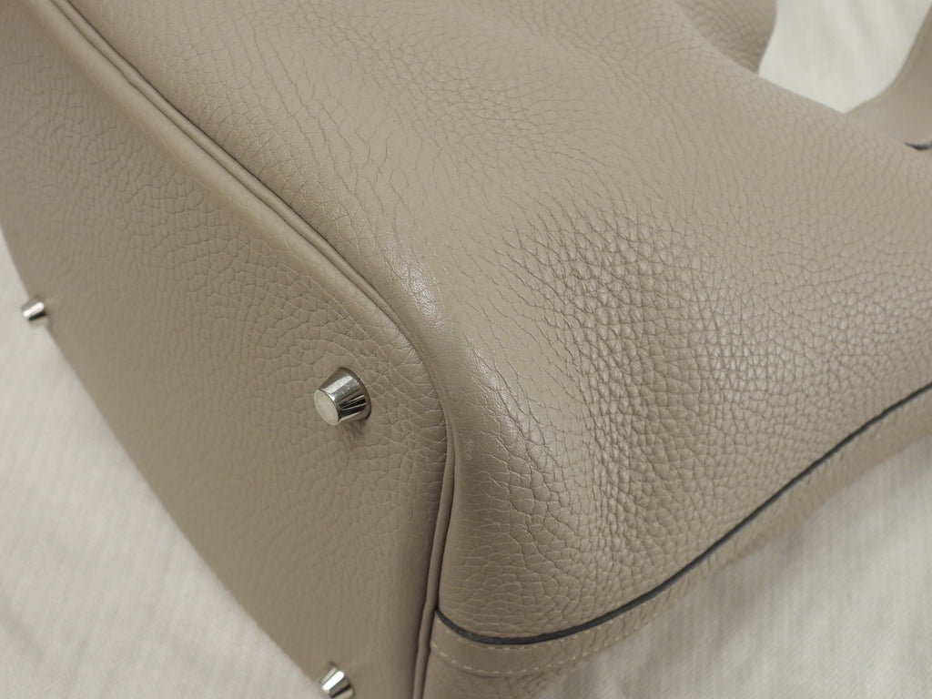 Hermès Picotin Lock MM Taurillon Clemence Gris Tourterelle Borsa a mano @T 3