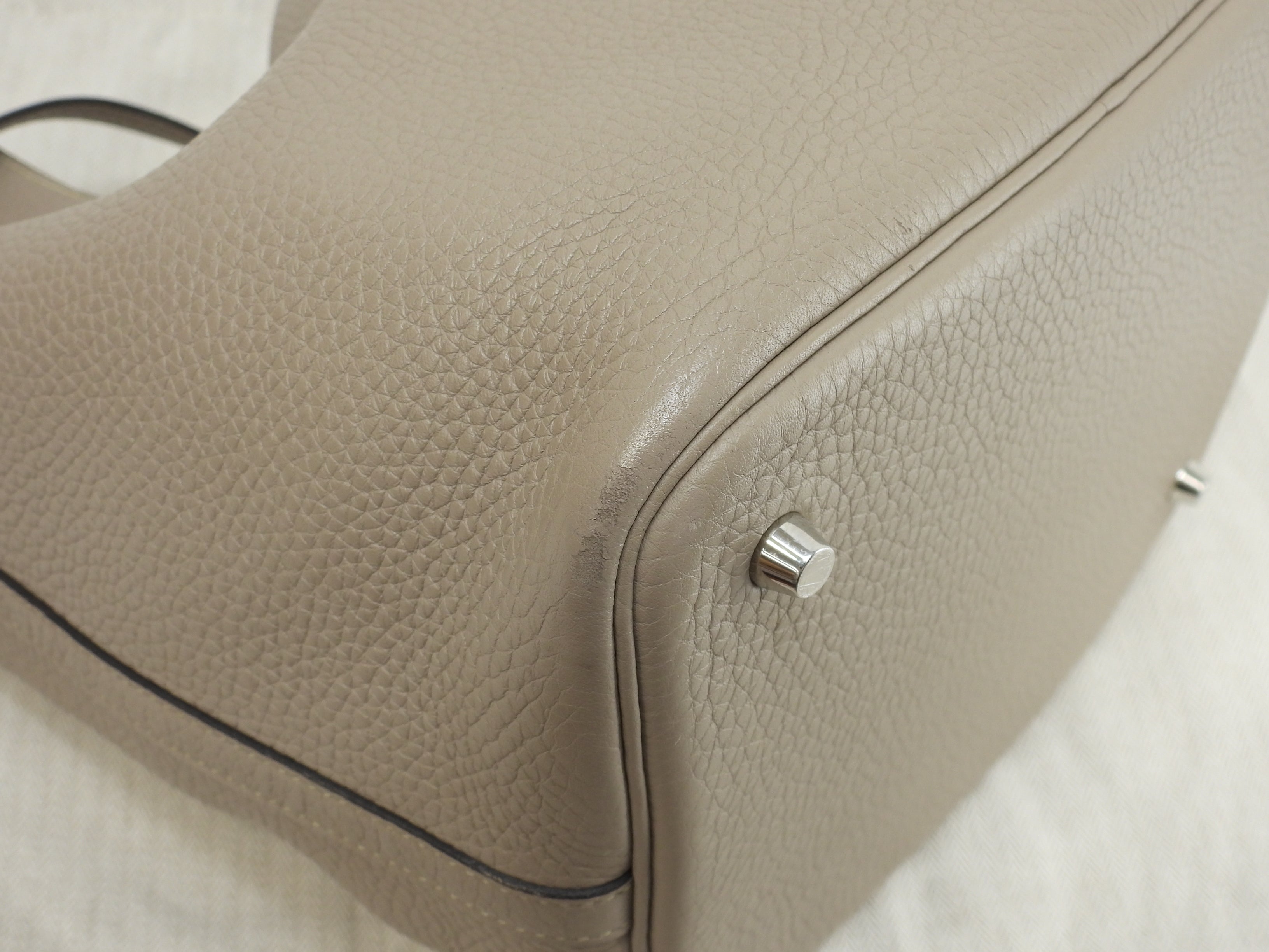 Hermès Picotin Lock MM Taurillon Clemence Gris Tourterelle Borsa a mano @T 3