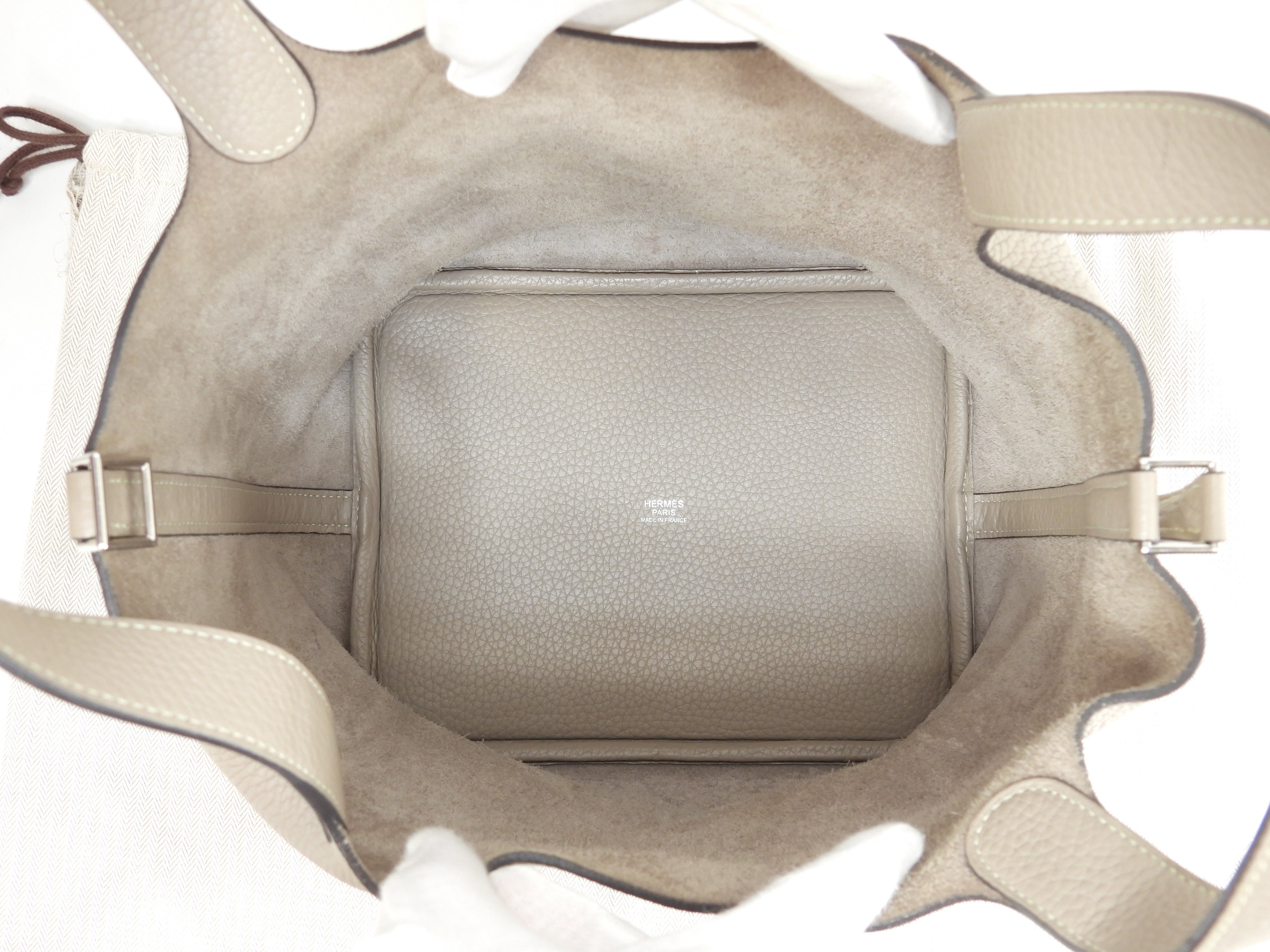 Hermès Picotin Lock MM Taurillon Clemence Gris Tourterelle Borsa a mano @T 3