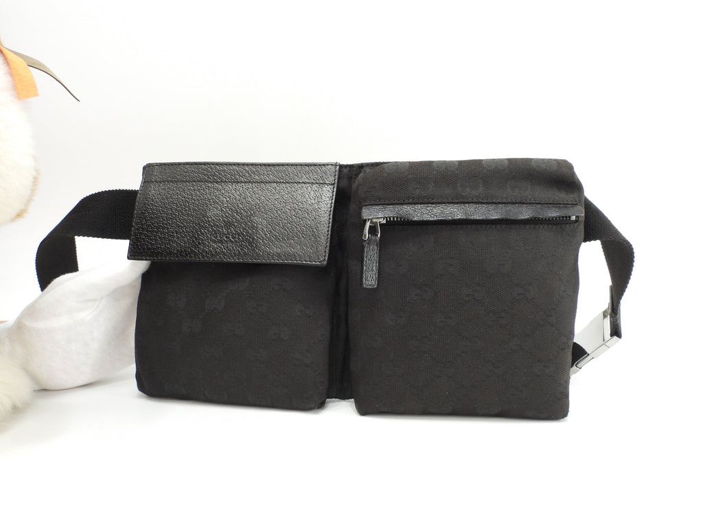 Gucci marsupio GG Supreme cotone pelle nera marsupio marsupio come nuovo @ 13