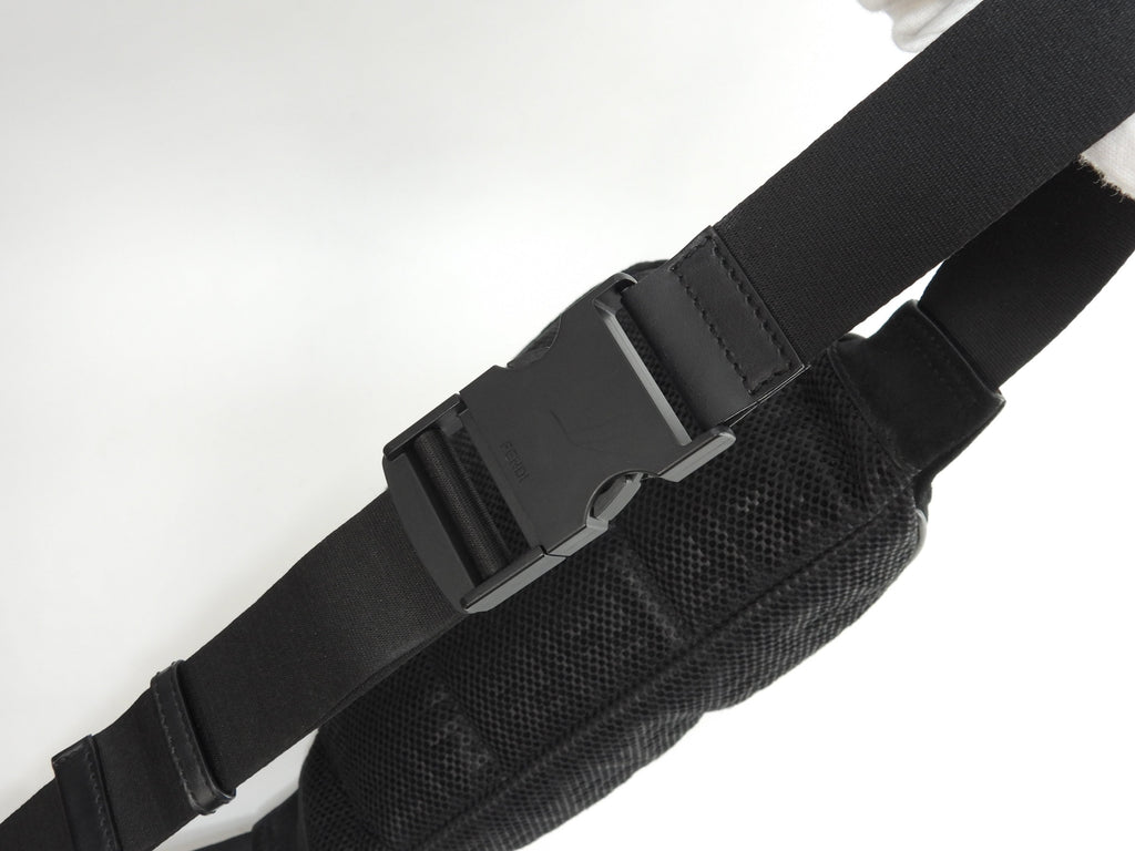 Fendi marsupio in nylon a rete nero borsa a tracolla@ 1