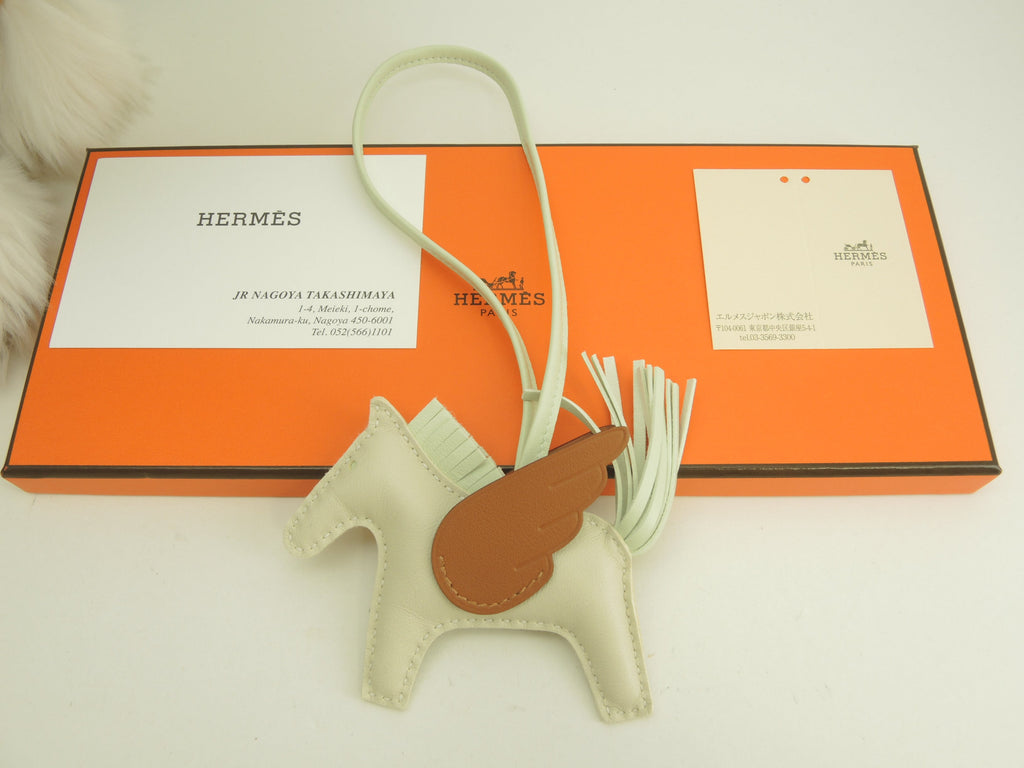 Hermès Rodeo PM Pegaso Agneau Milo Kure Chagreen Charm per borsa Nuovo@B