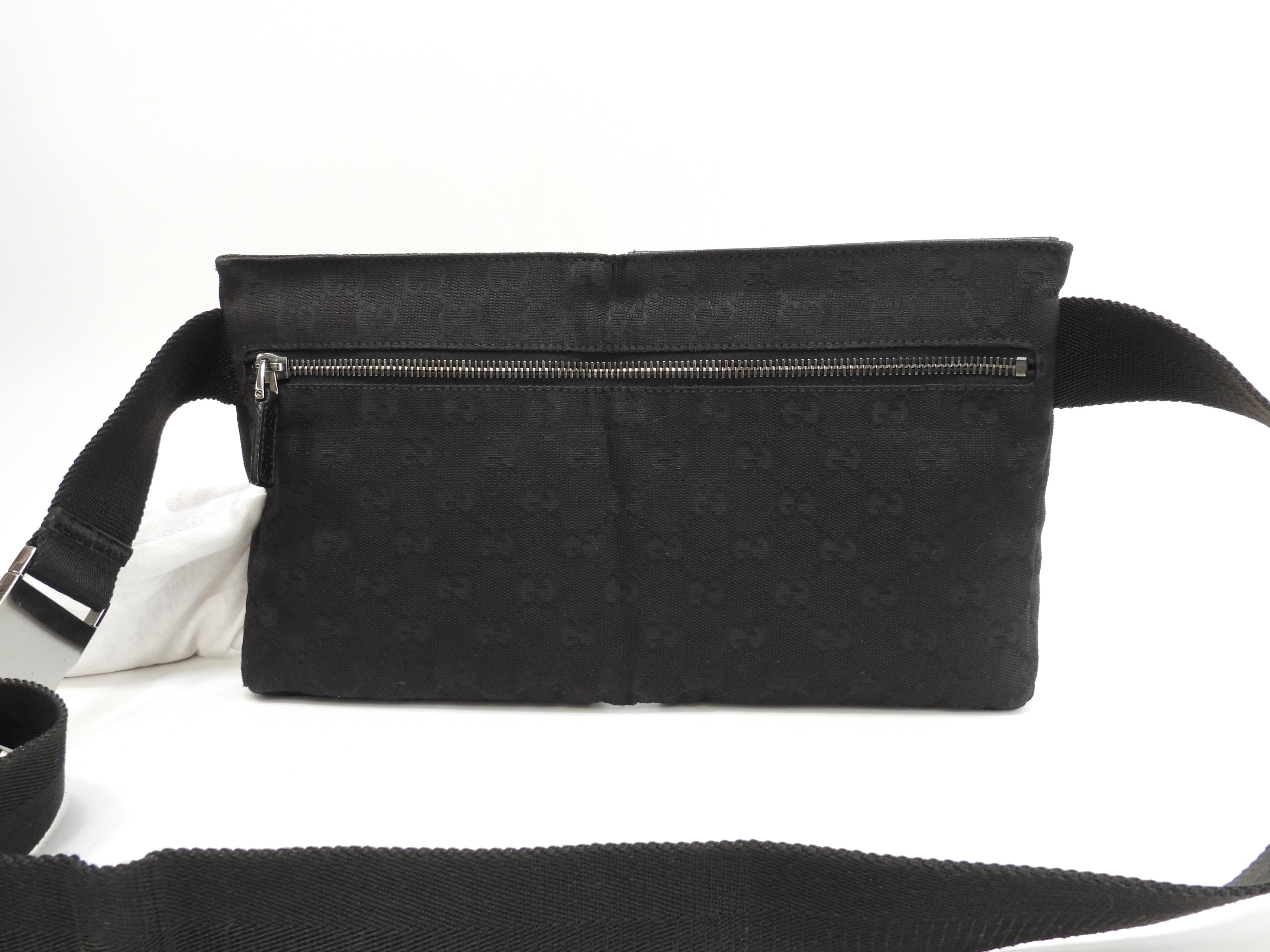 Gucci marsupio GG Supreme cotone pelle nera marsupio marsupio come nuovo @ 13