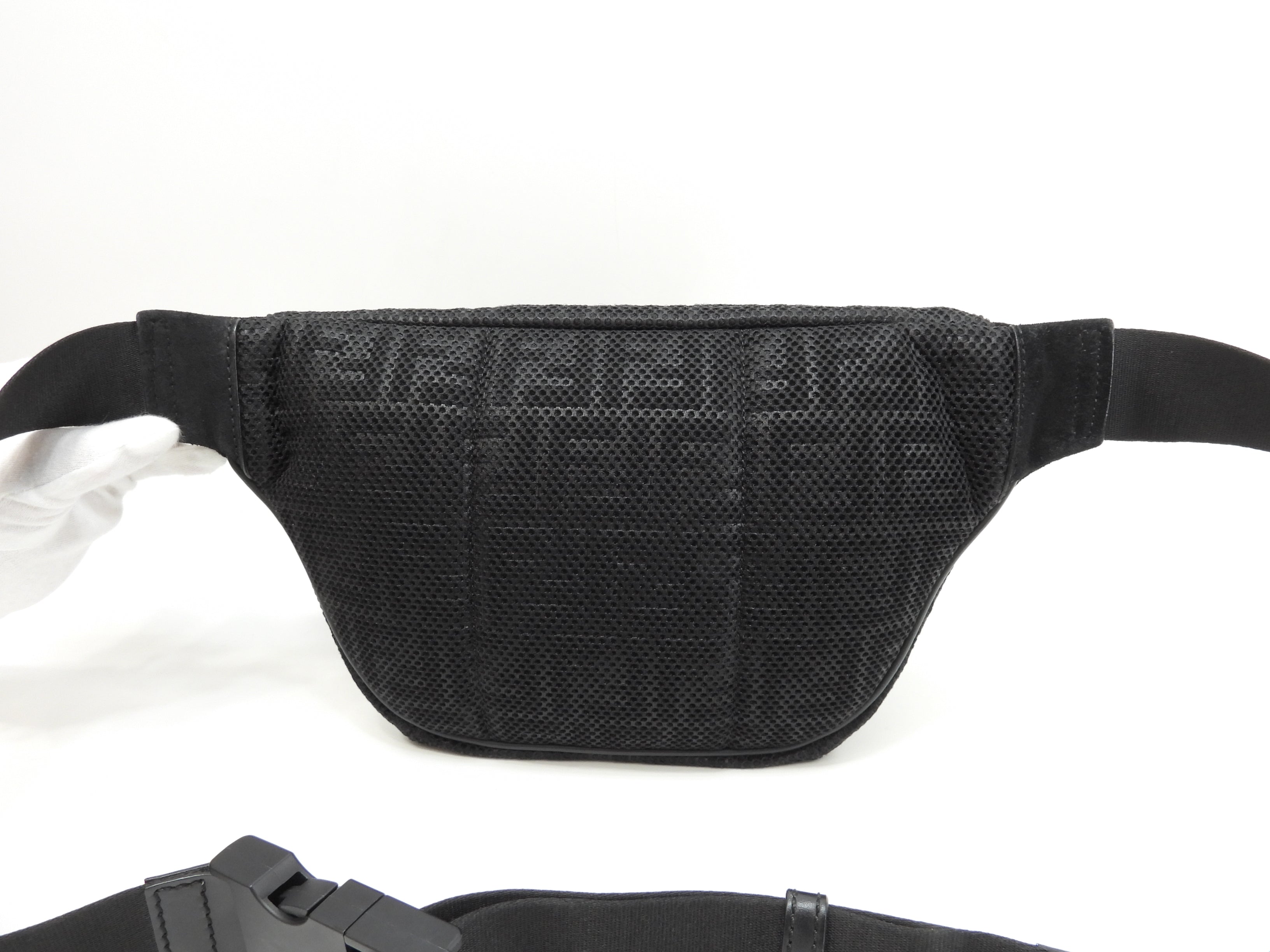 Fendi marsupio in nylon a rete nero borsa a tracolla@ 1