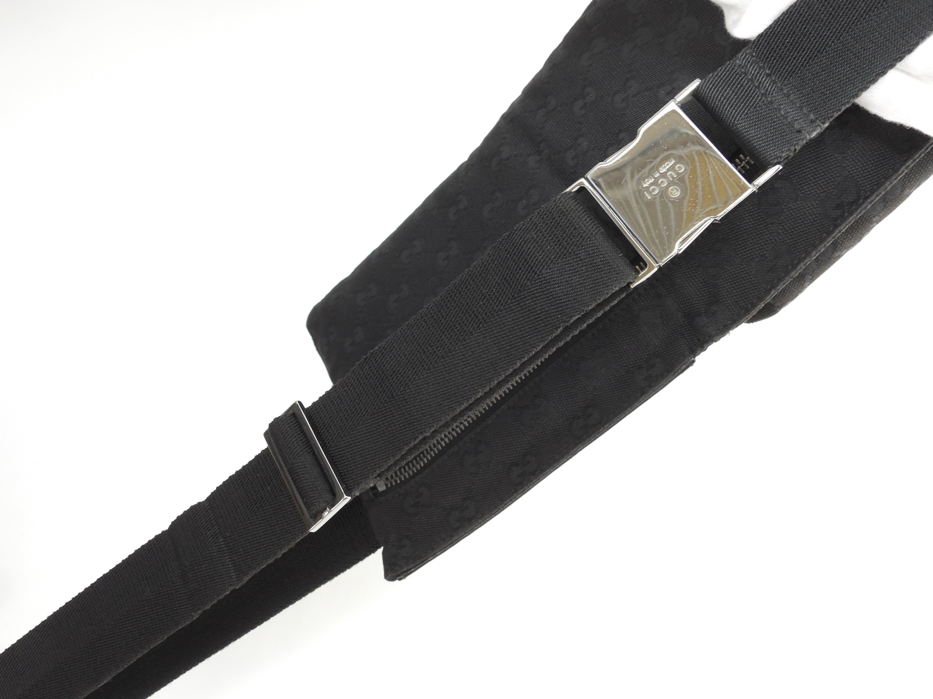 Gucci marsupio GG Supreme cotone pelle nera marsupio marsupio come nuovo @ 13