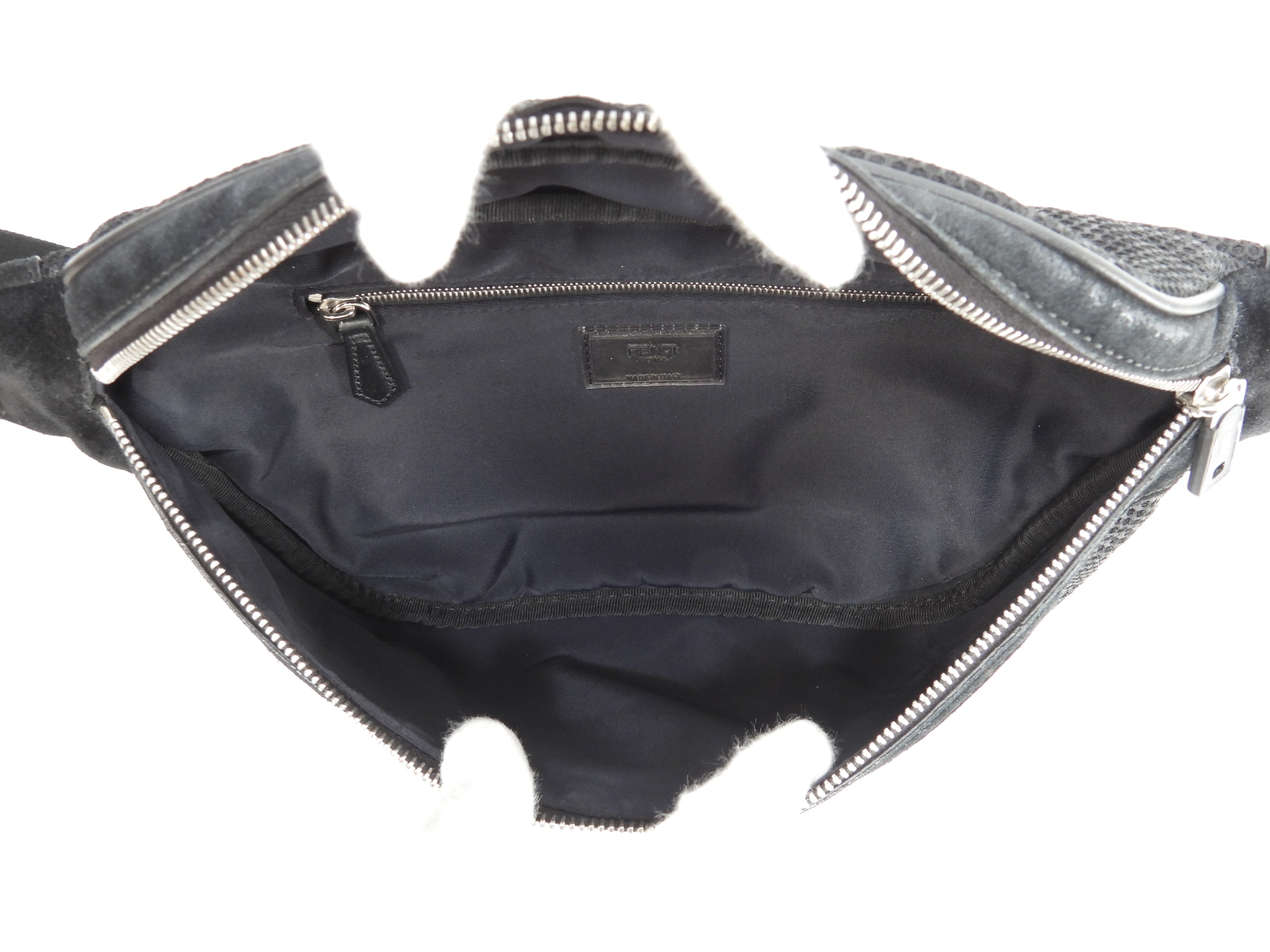 Fendi marsupio in nylon a rete nero borsa a tracolla@ 1