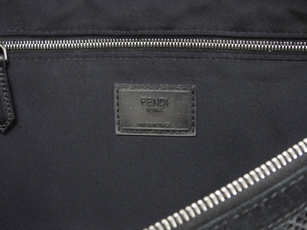 Fendi marsupio in nylon a rete nero borsa a tracolla@ 1