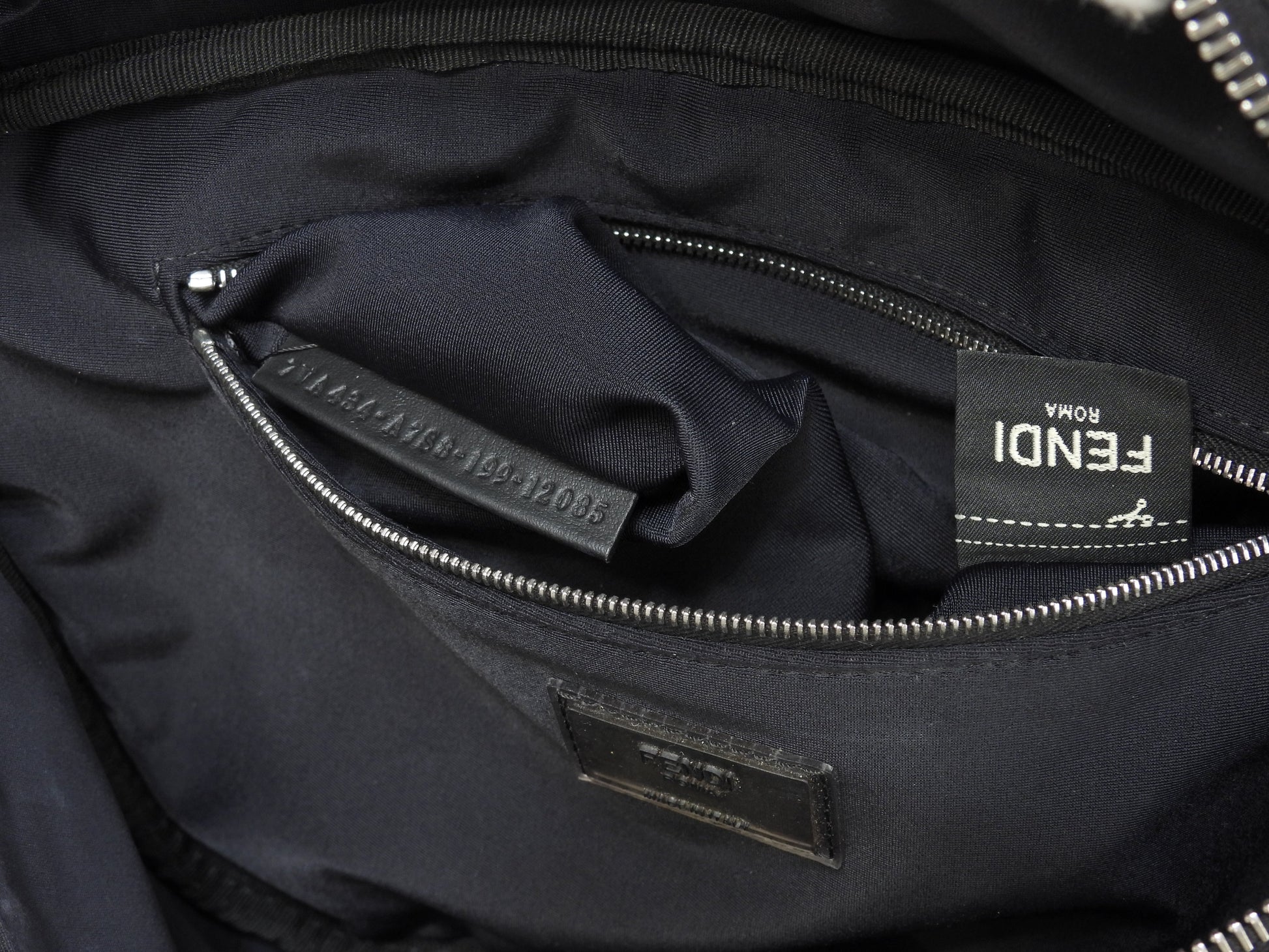 Fendi marsupio in nylon a rete nero borsa a tracolla@ 1