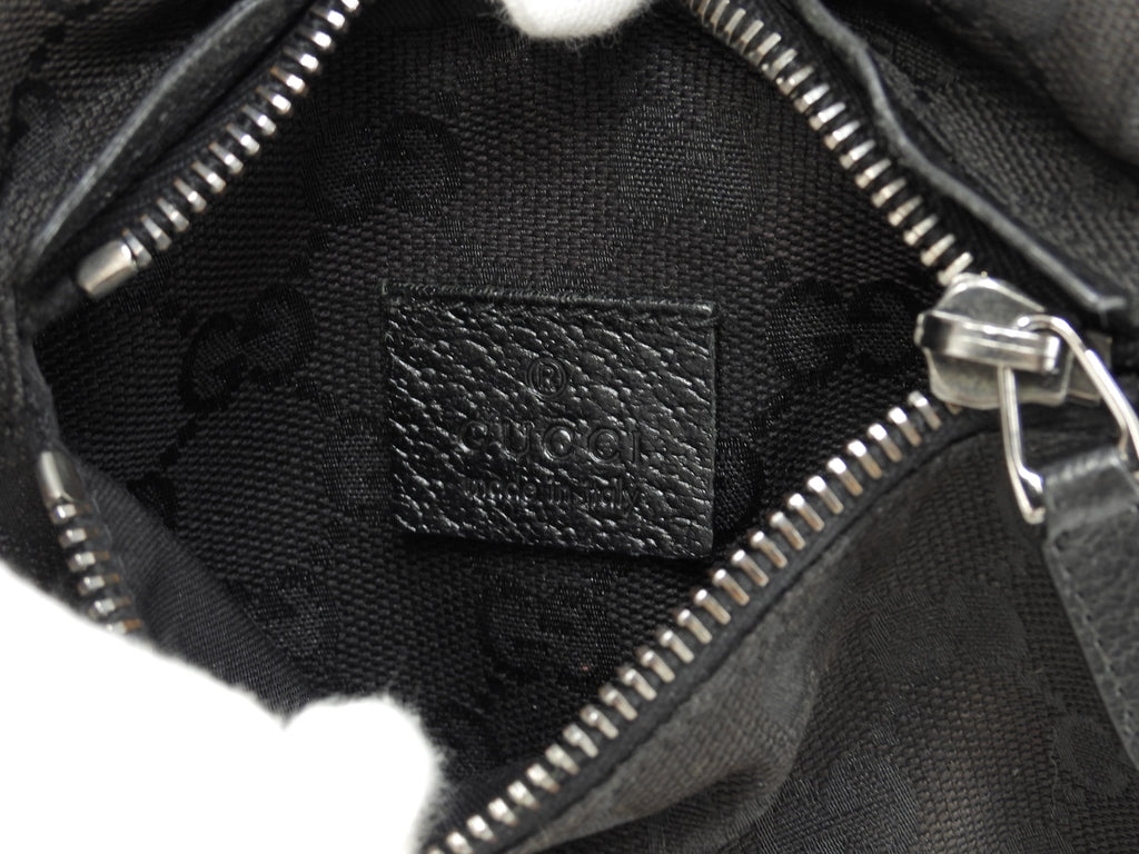 Gucci marsupio GG Supreme cotone pelle nera marsupio marsupio come nuovo @ 13