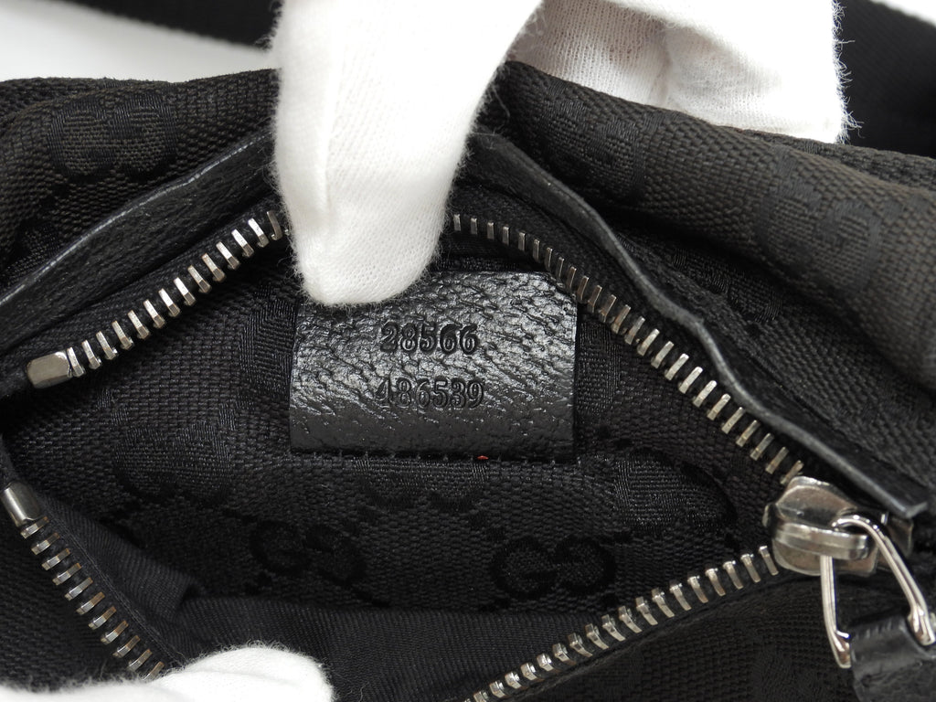 Gucci marsupio GG Supreme cotone pelle nera marsupio marsupio come nuovo @ 13