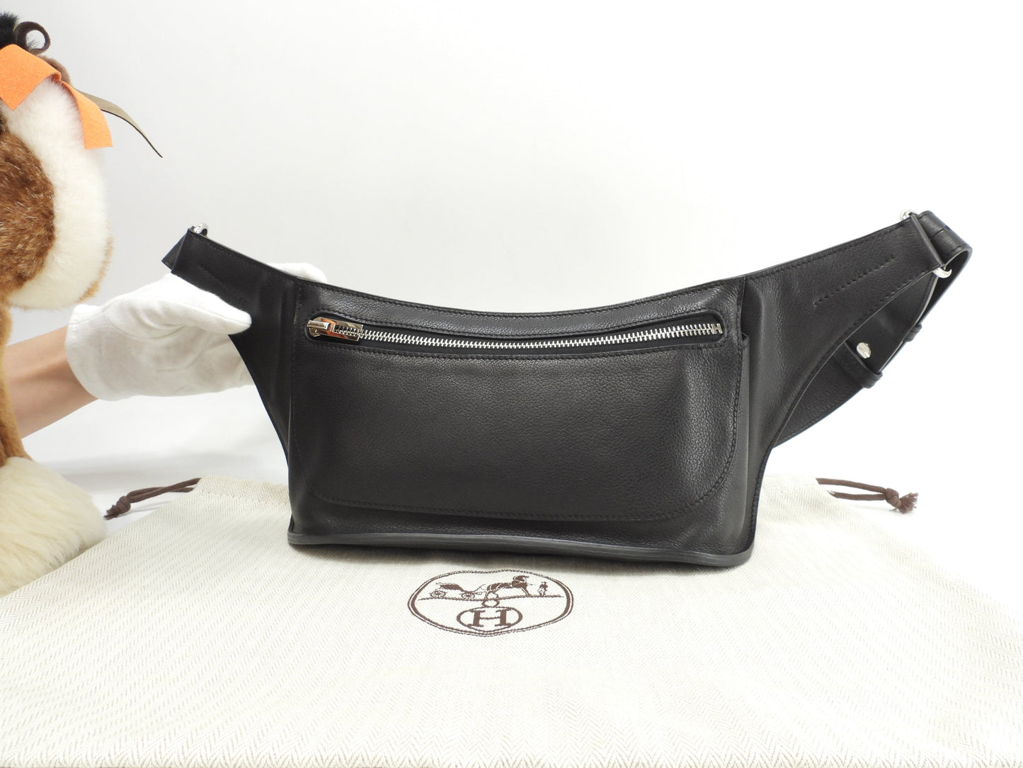 Hermès marsupio Chiquita 100 in pelle nera da uomo, tracolla, borsa a tracolla@□O
