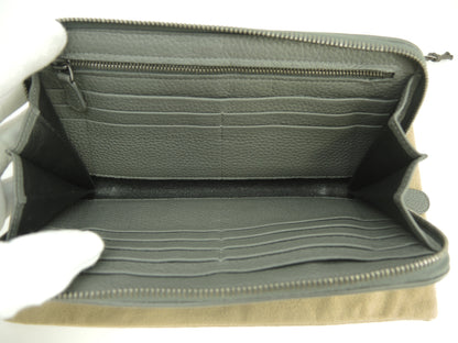 Bottega Veneta Portafoglio Lungo Grande Intrecciato Pelle Grigia Zip Intorno@S10160510E