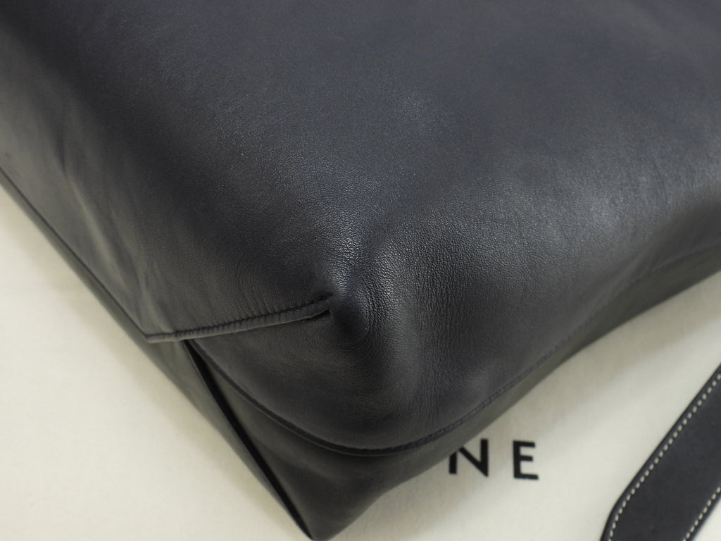 Celine Twisted Cabas Pelle Blu Verde Borsa a spalla hobo Borsa a spalla semi NUOVO@S-LA-4195