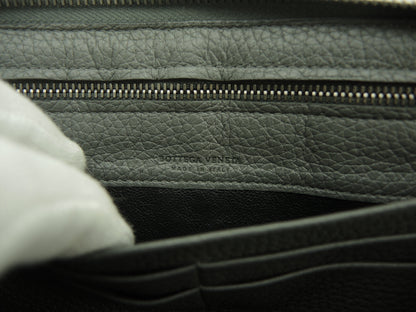 Bottega Veneta Portafoglio Lungo Grande Intrecciato Pelle Grigia Zip Intorno@S10160510E