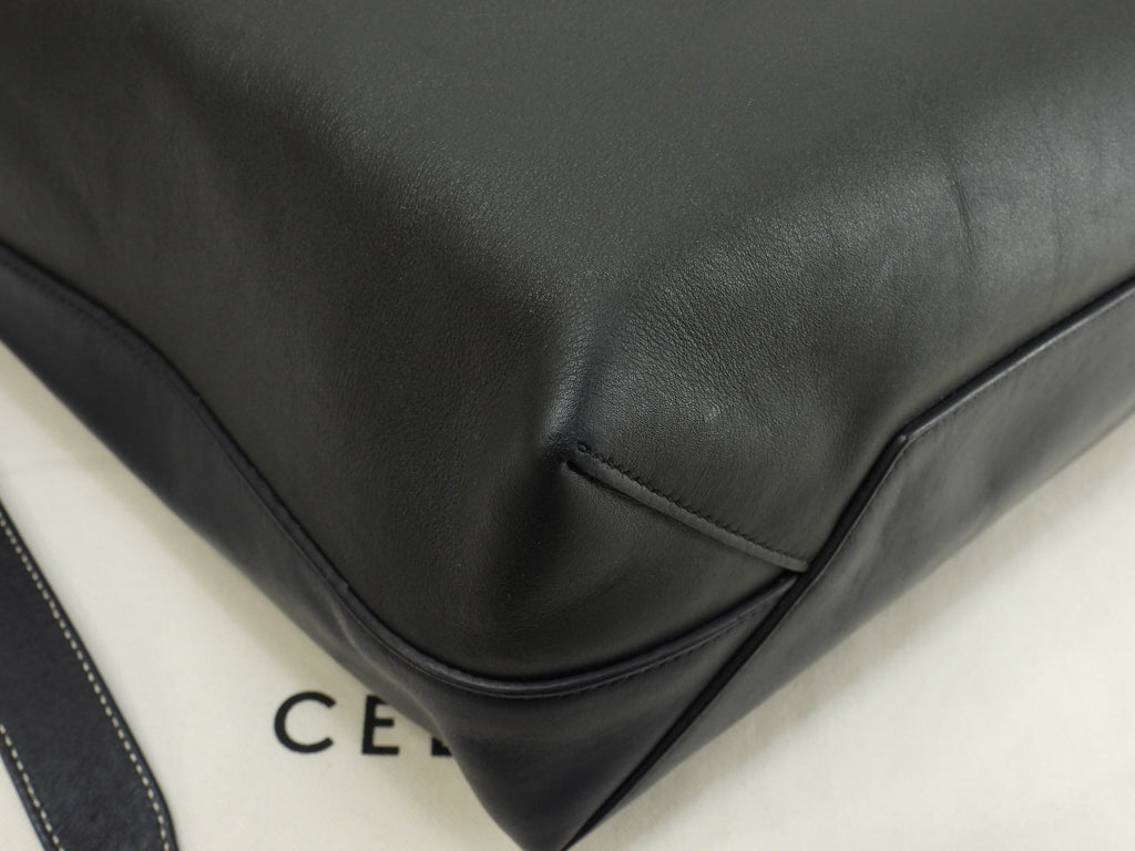 Celine Twisted Cabas Pelle Blu Verde Borsa a spalla hobo Borsa a spalla semi NUOVO@S-LA-4195