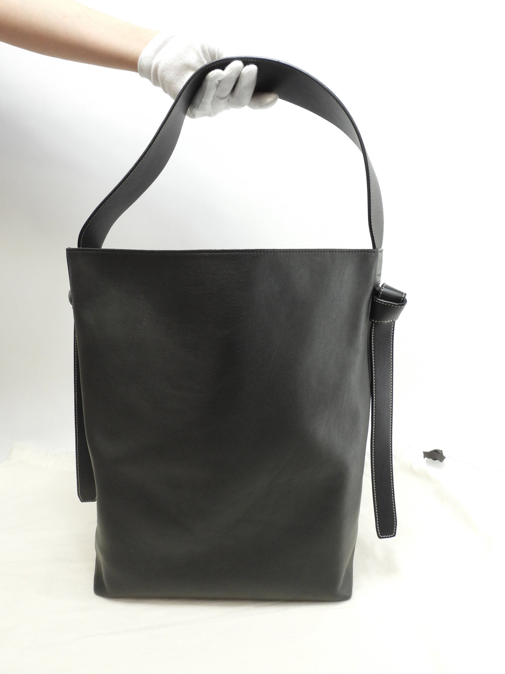 Celine Twisted Cabas Pelle Blu Verde Borsa a spalla hobo Borsa a spalla semi NUOVO@S-LA-4195