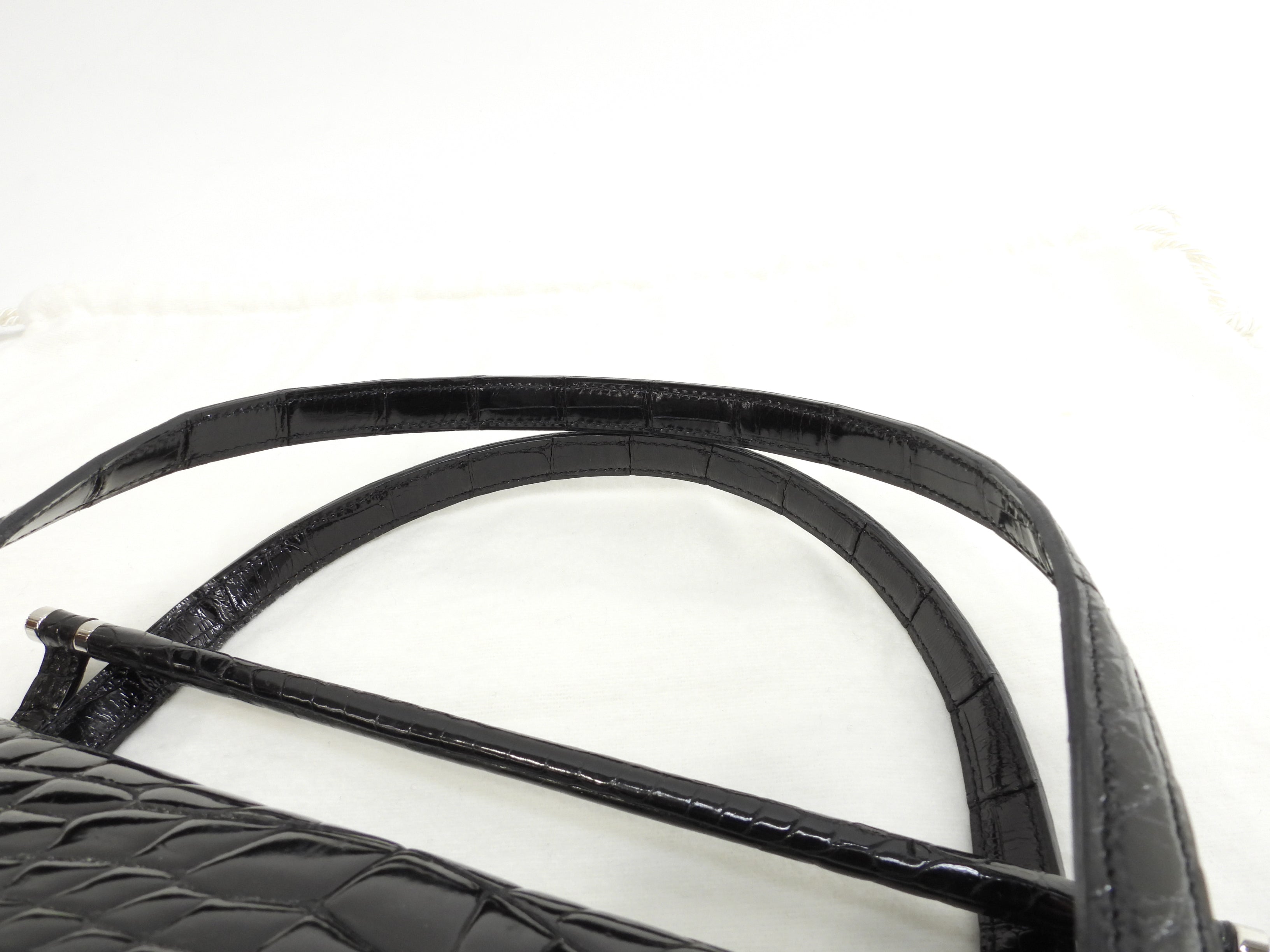 Cartier Borsa a mano Cabochon coccodrillo nero Tote bag Nuova@ELIJ