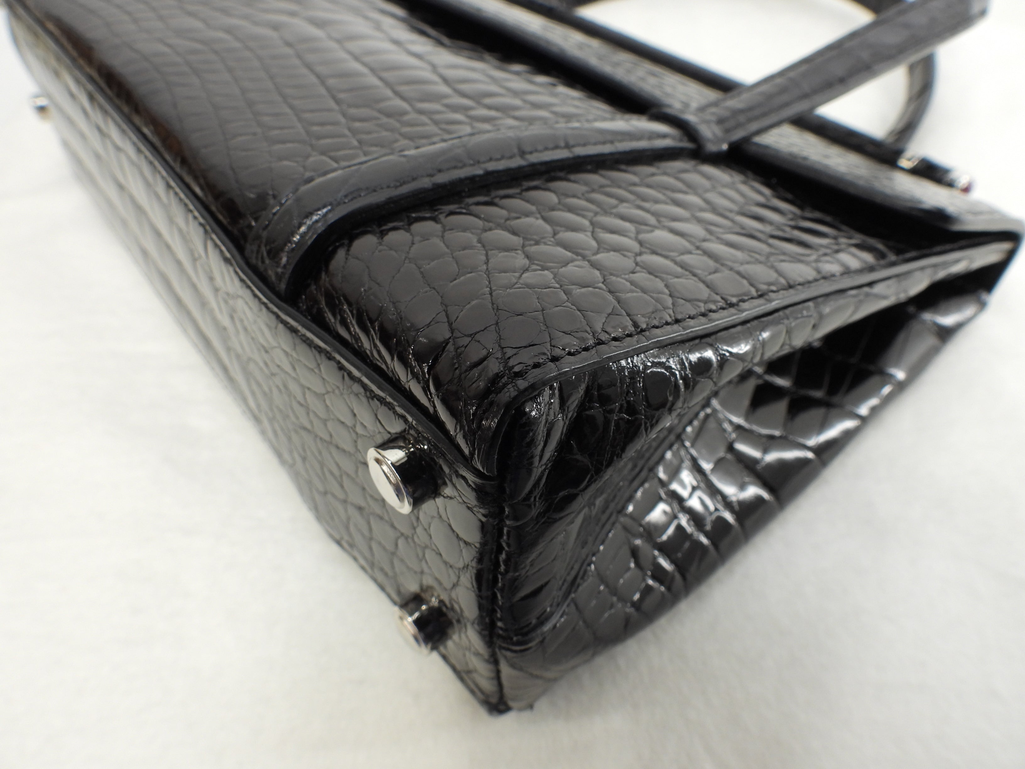Cartier Borsa a mano Cabochon coccodrillo nero Tote bag Nuova@ELIJ