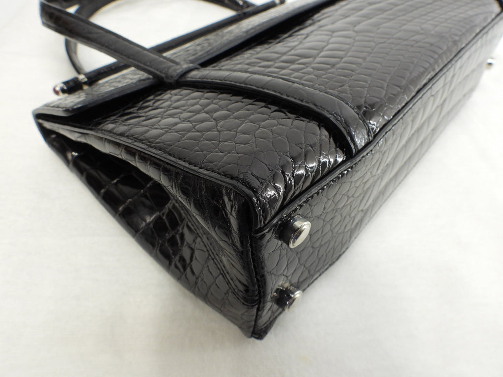 Cartier Borsa a mano Cabochon coccodrillo nero Tote bag Nuova@ELIJ