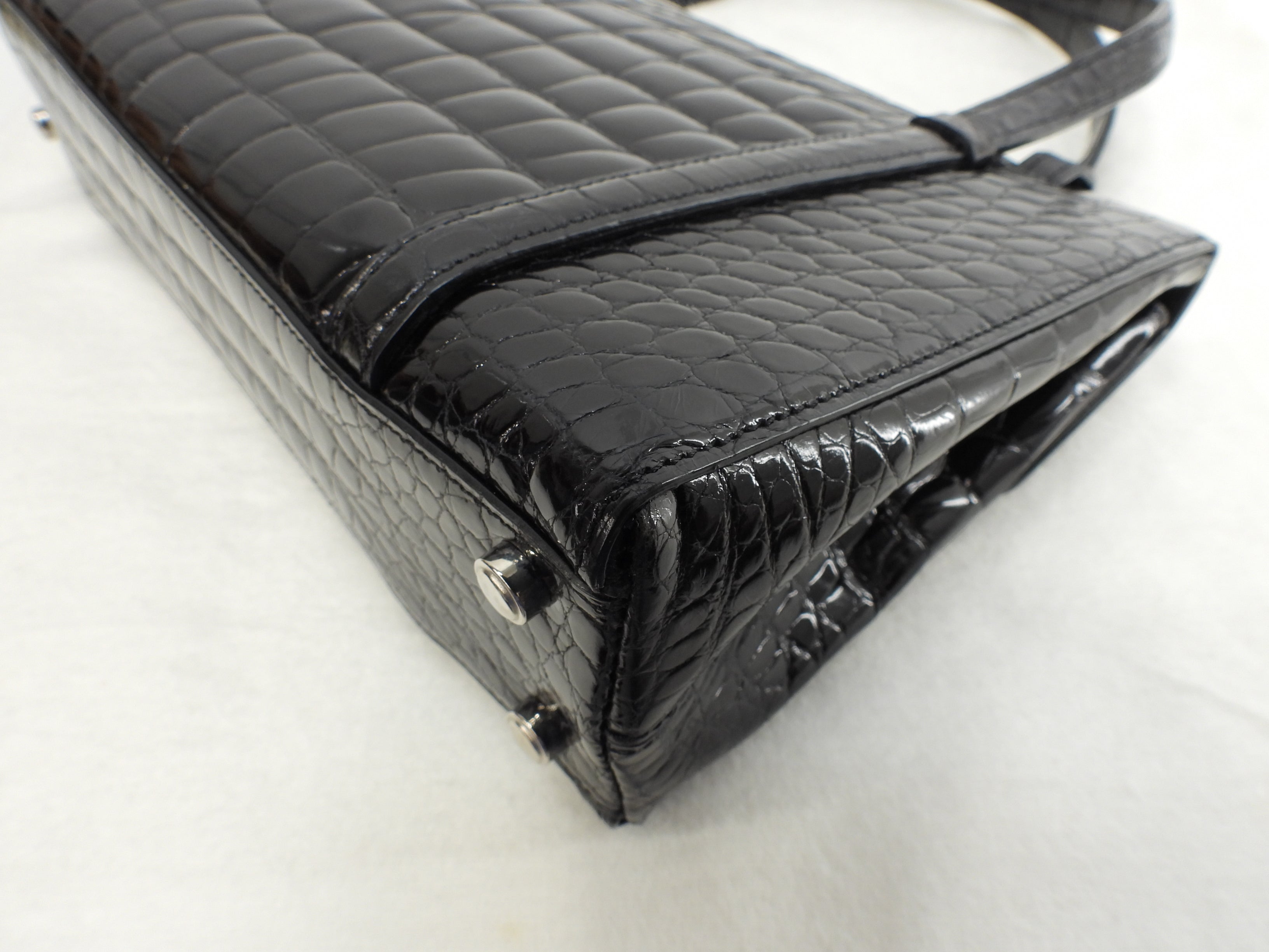 Cartier Borsa a mano Cabochon coccodrillo nero Tote bag Nuova@ELIJ