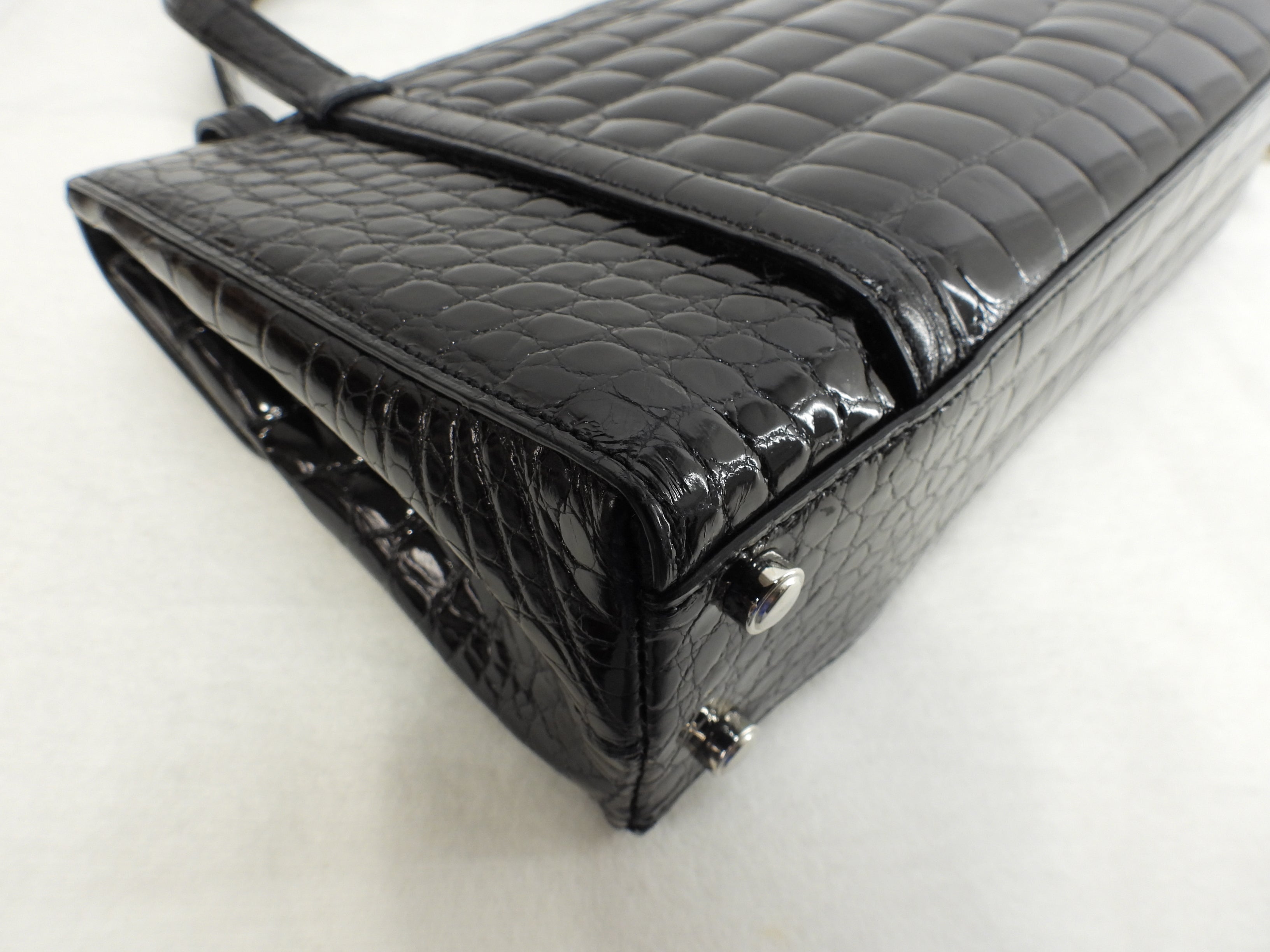 Cartier Borsa a mano Cabochon coccodrillo nero Tote bag Nuova@ELIJ