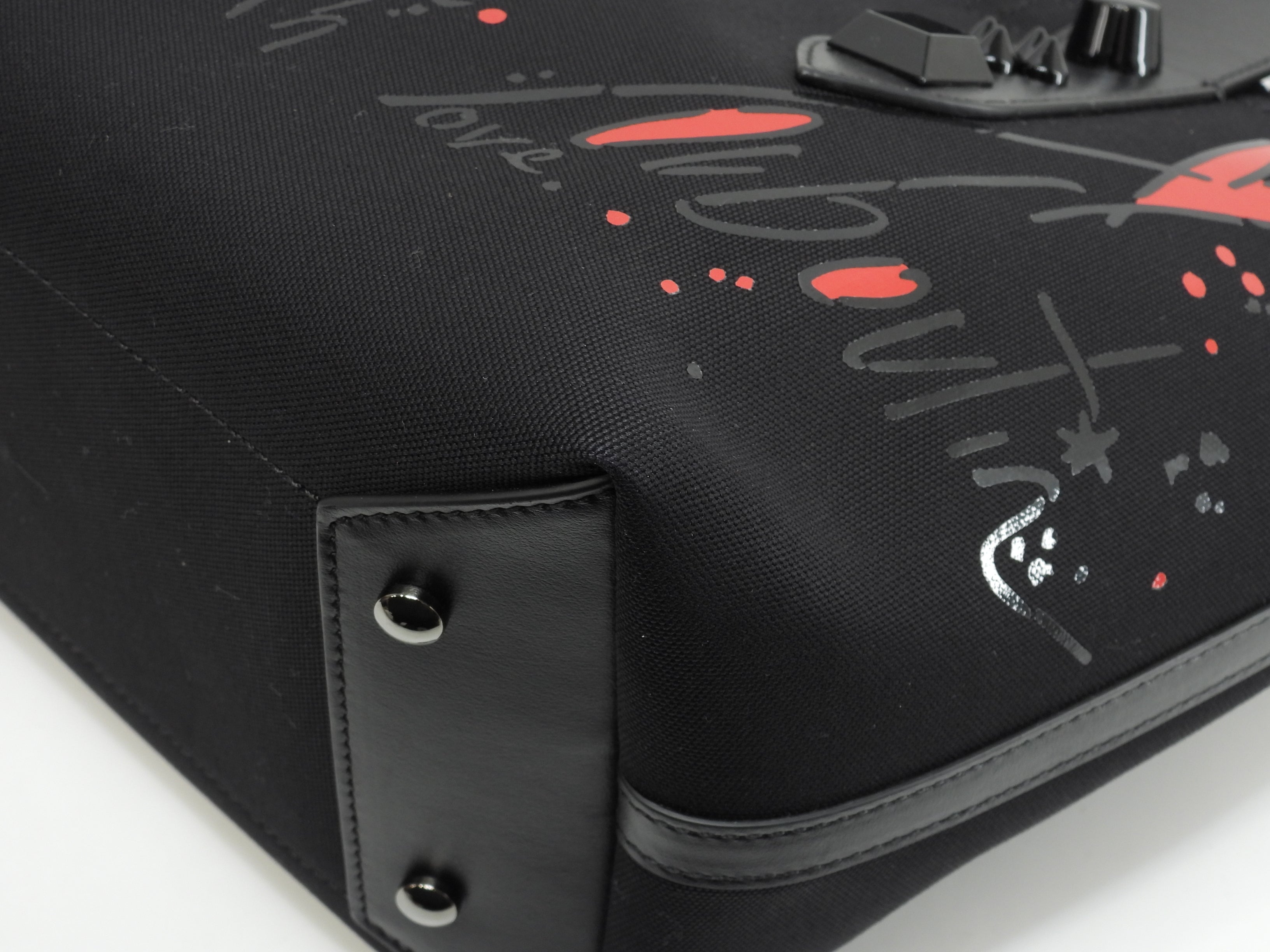 Christian Louboutin borsa tote piccola Frangibus nera, borsa a mano con tracolla, come nuova@ 4